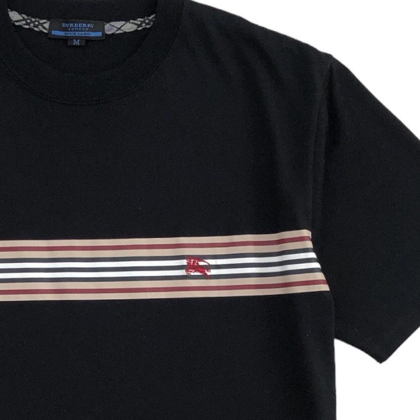 Burberry Burberry Blue Label Stripes Embroidery Logo Black Tee Size US M / EU 48-50 / 2 - 4 Thumbnail