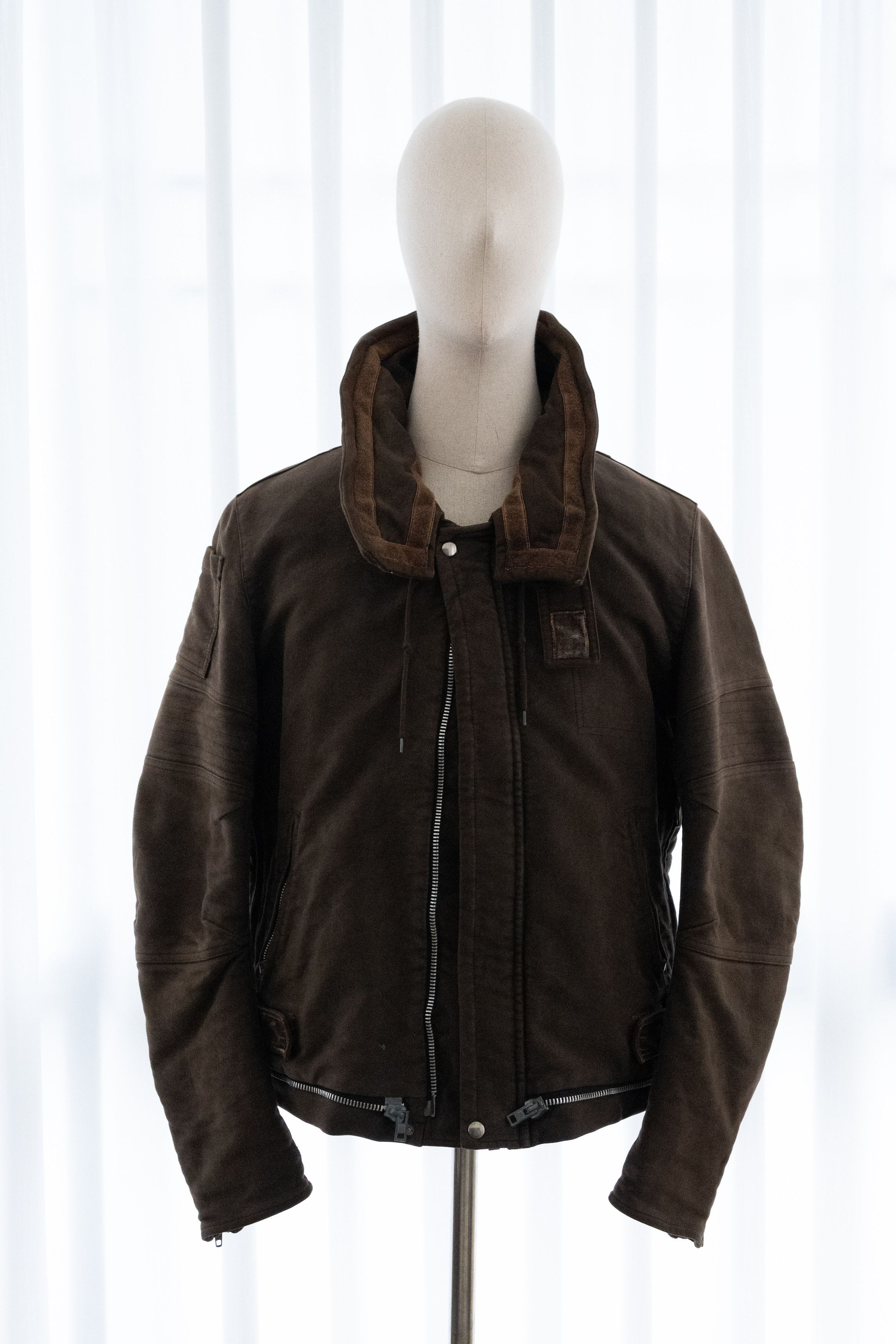 Pre-owned Helmut Lang Aw1999  Astro Biker Jacket In Brown