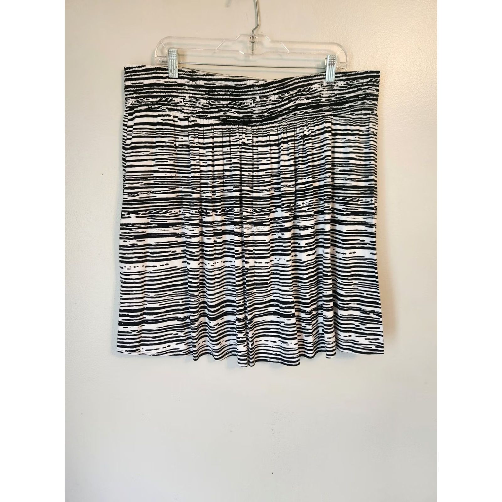 Vintage Lane Bryant Skirt Black White Zebra Print A Line Thick Elastic Waist 18 20 Women Size 40" / US 18 - 5 Thumbnail