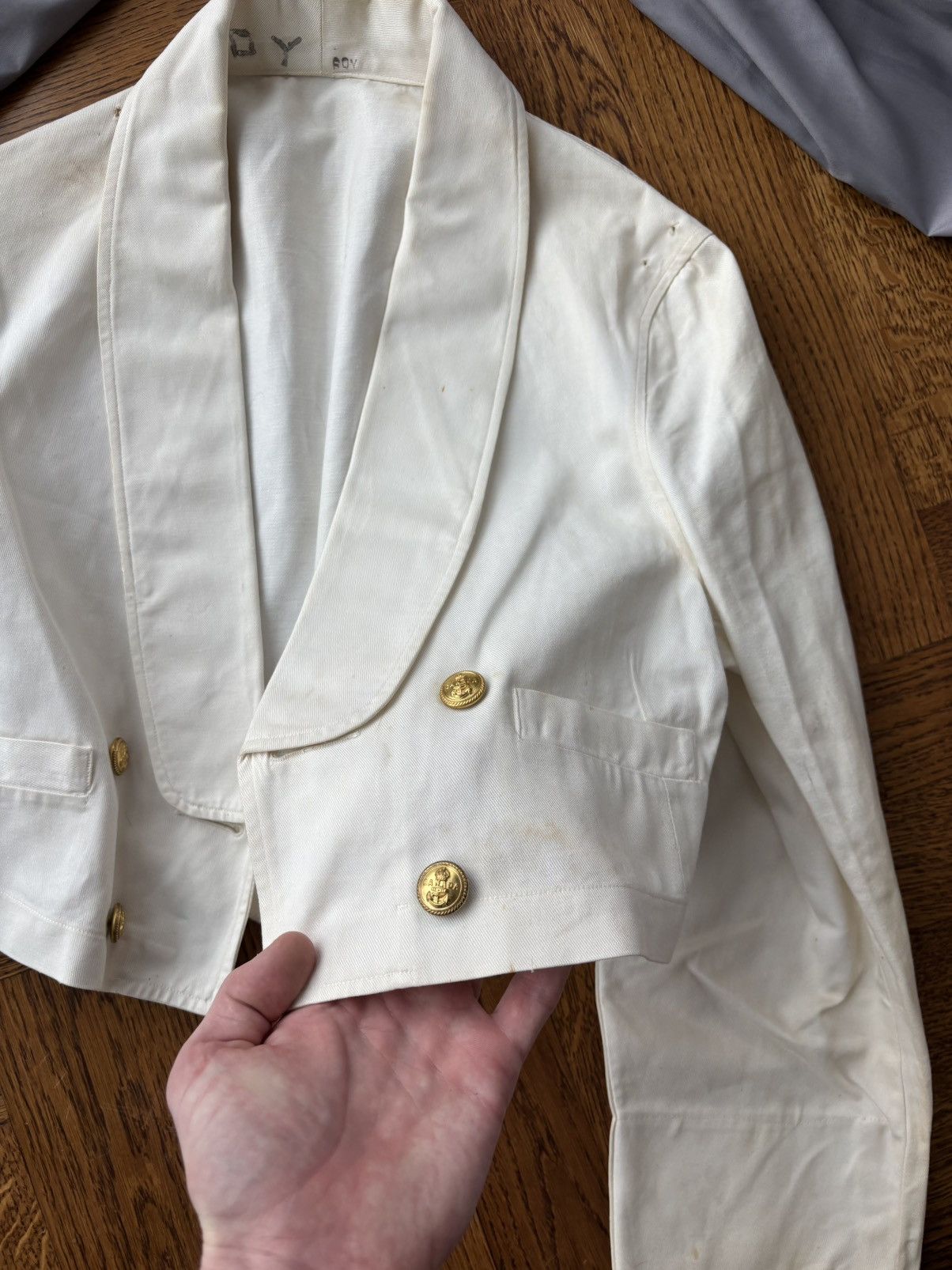 Vintage 1960s Vintage Royal Canadian Navy Service Blazer Cropped 50s Size XS / US 0-2 / IT 36-38 - 7 Thumbnail
