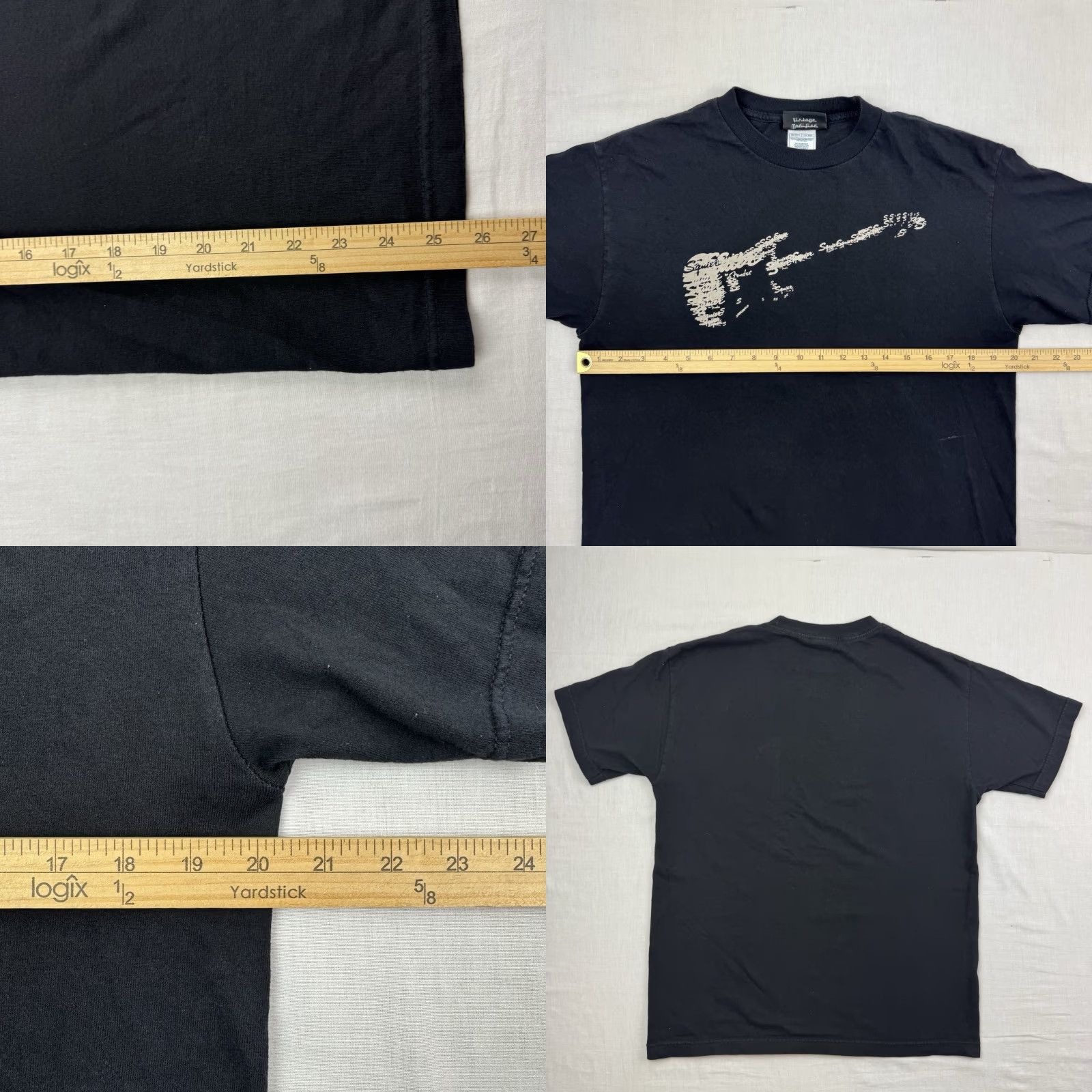 Fender VINTAGE Fender Squier T Shirt Men Adult Medium Black Cotton Short Sleeve Crew Neck Music Band Rock And Roll 90s Womens Mens Boys Girls? Size US M / EU 48-50 / 2 - 8 Thumbnail