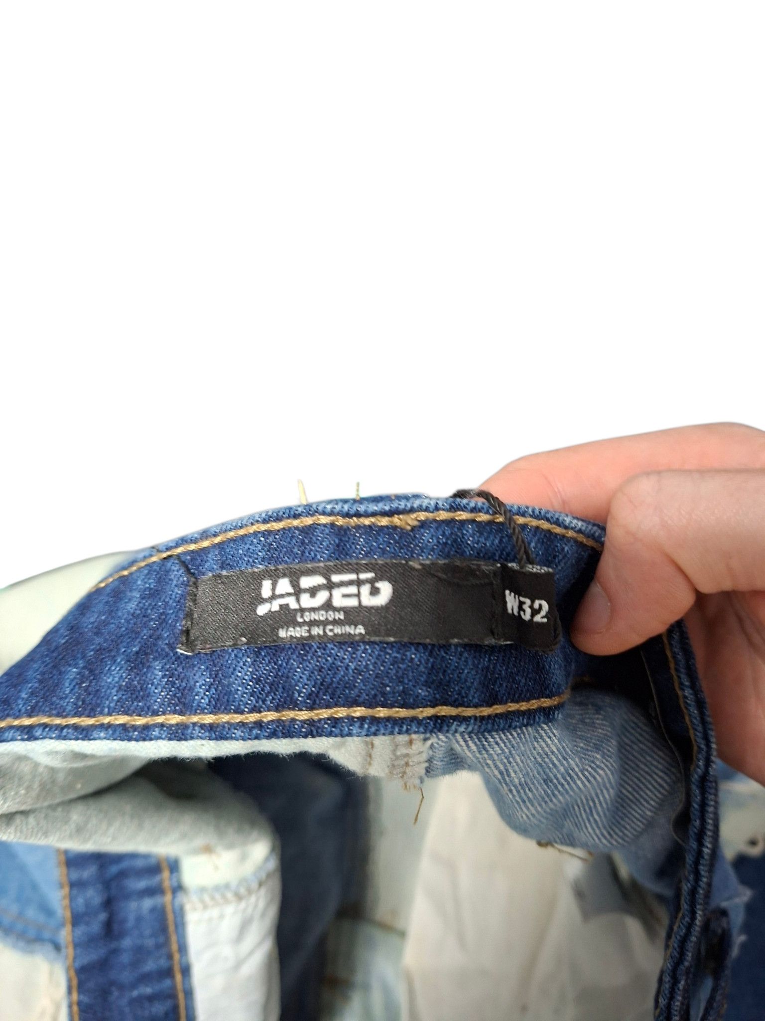 Jaded London JADED LONDON DISTRESSED PATCHED SKATE FIT JEANS DENIM Size US 32 / EU 48 - 4 Thumbnail