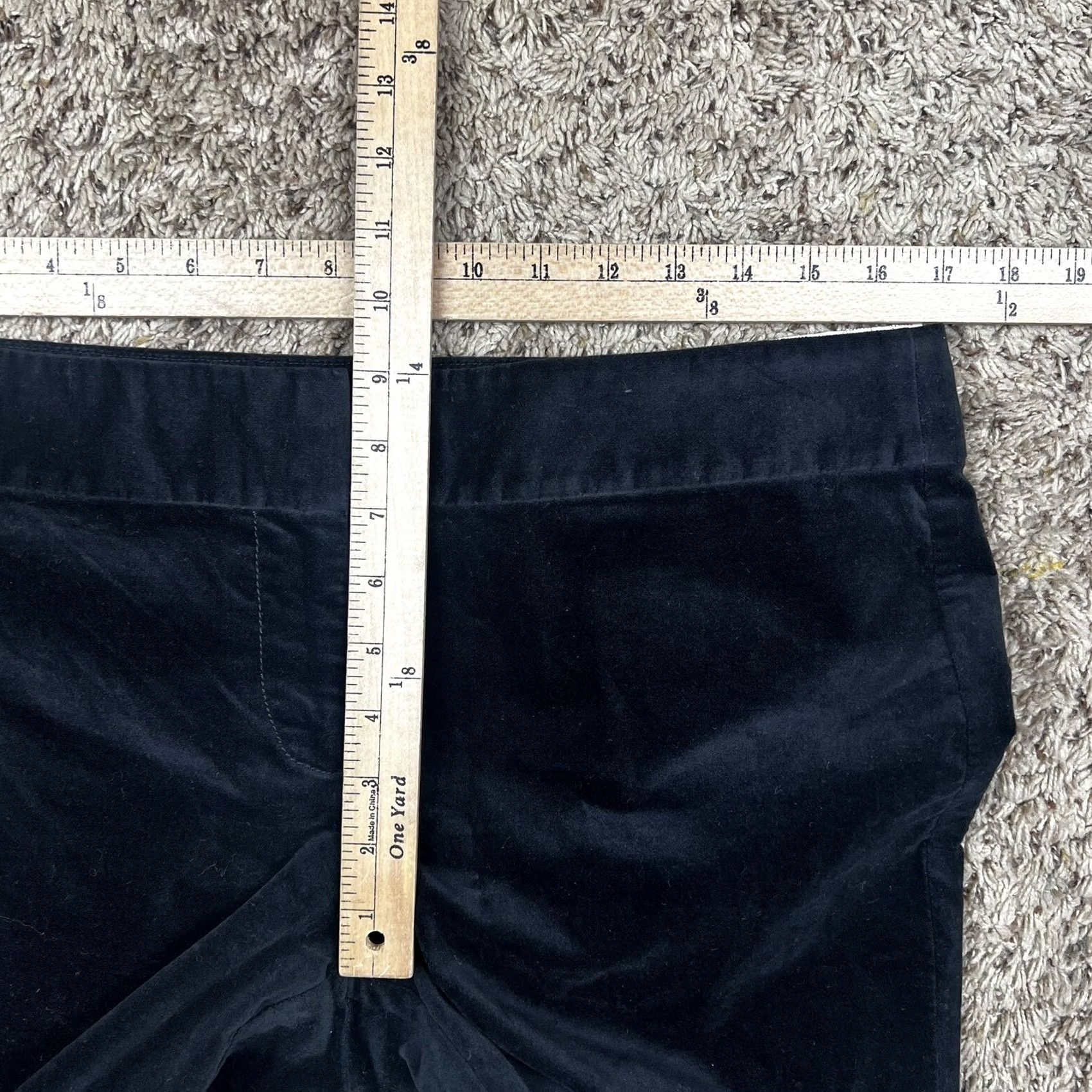 Ann Taylor VINTAGE? NO - but original: Ann Taylor Loft Black Velvet Marisa Skinny Leg Pants Stretch Fit Womens 8 Dress Pants Slim Front Pockets 30in Inseam Size 30" / US 8 / IT 44 - 6 Thumbnail