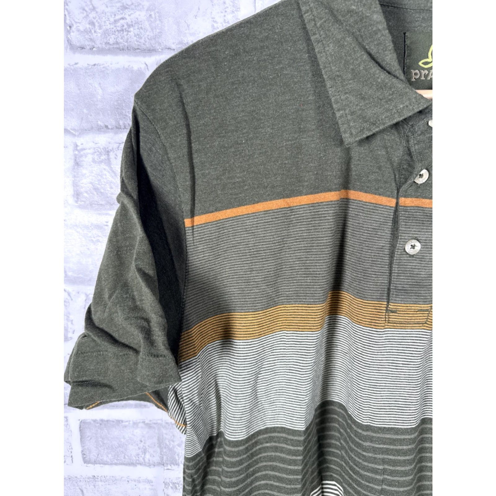 Prana PRANA Striped Green Polo Mens L Size US L / EU 52-54 / 3 - 6 Thumbnail