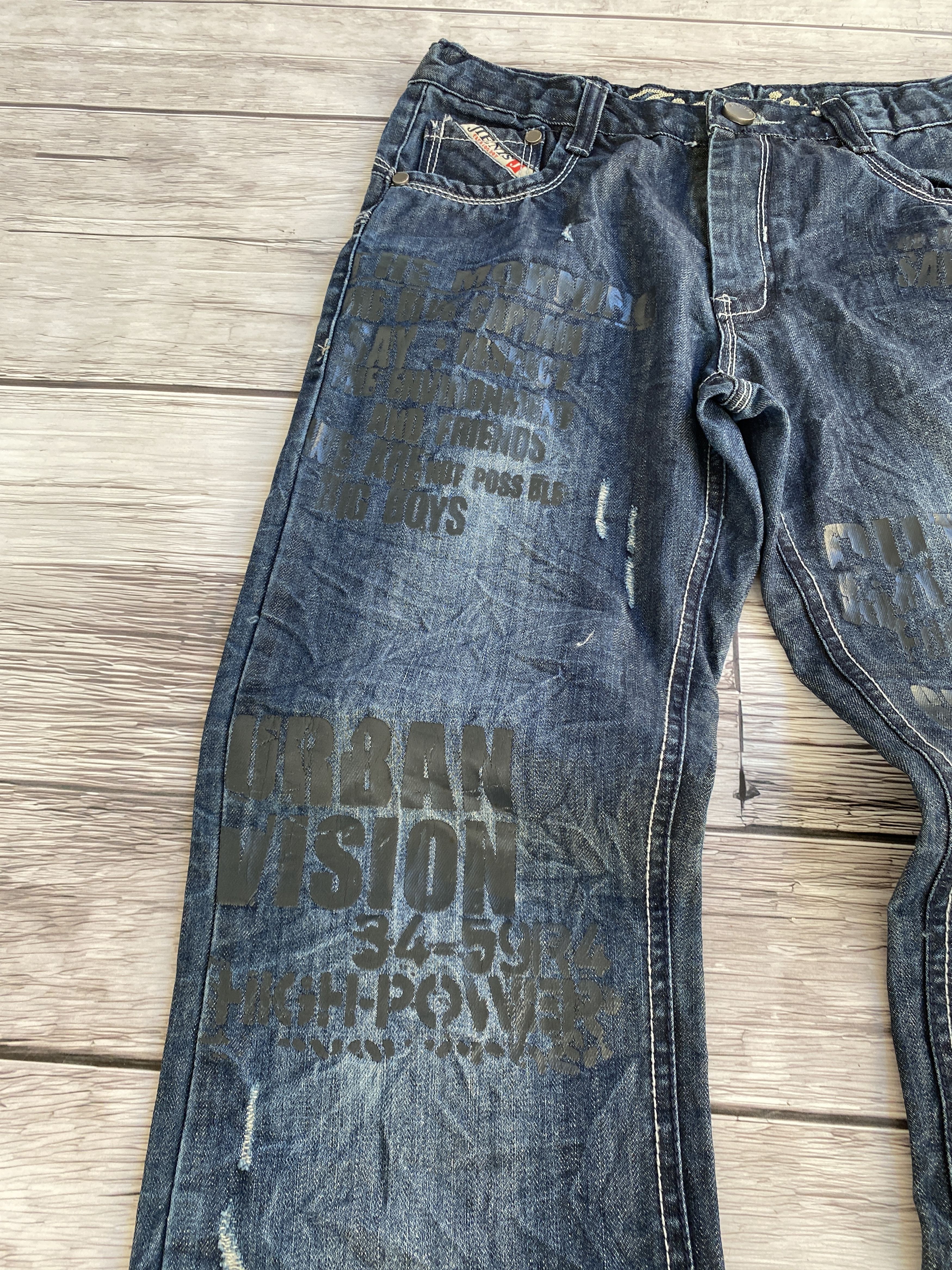 Hysteric Glamour × Japanese Brand Japanese Crazy Ed Hardy Style Distressed Washed Jeans Size US 30 / EU 46 - 5 Thumbnail
