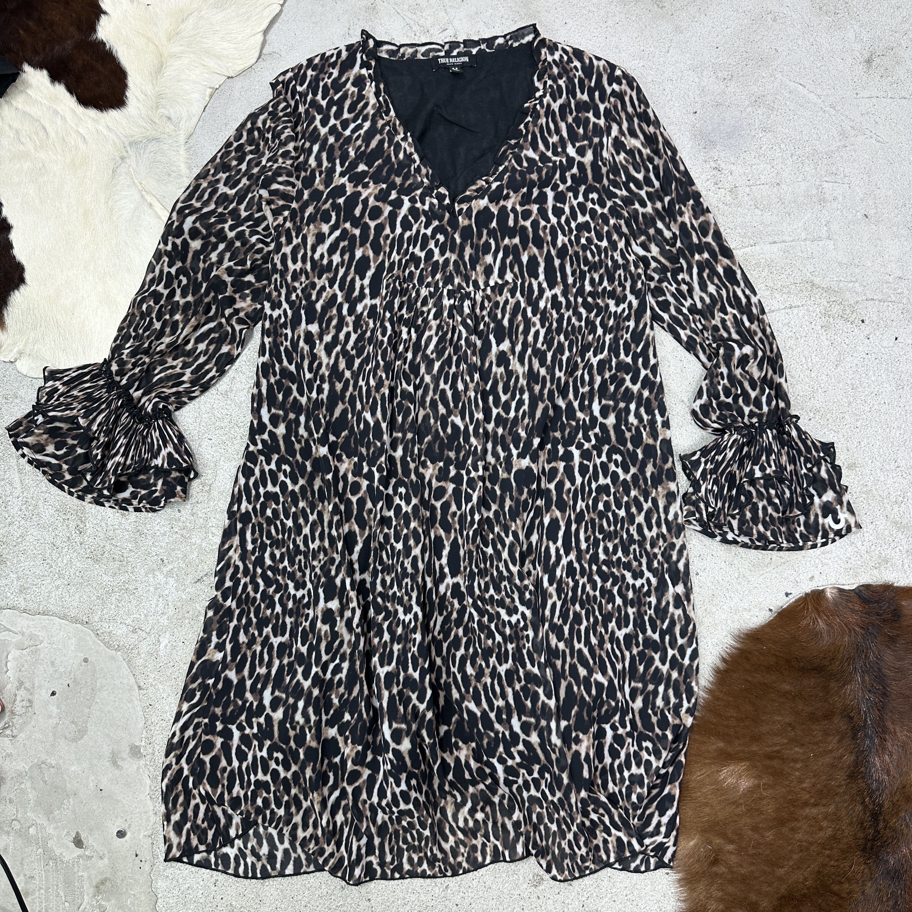 True Religion Vintage Avant Garde Cheetah True Religion Dress Y2K Size M / US 6-8 / IT 42-44 - 2 Thumbnail