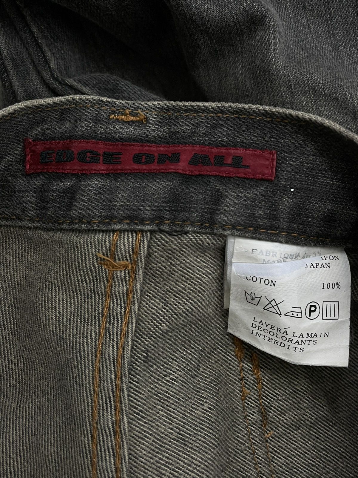 Japanese Brand Vintage 1990s Designer Japan Edge On All Green Mudwash Denim Size US 29 - 15 Thumbnail