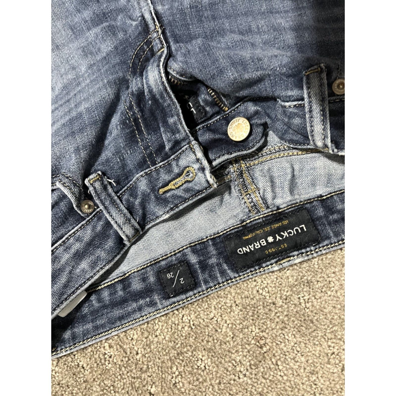 Lucky Brand VINTAGE Lucky Brand Jeans Women’s Skinny Denim 2/26 Medium Blue 80s 90s USA Mens Womens Size 26" / US 2 / IT 38 - 6 Thumbnail