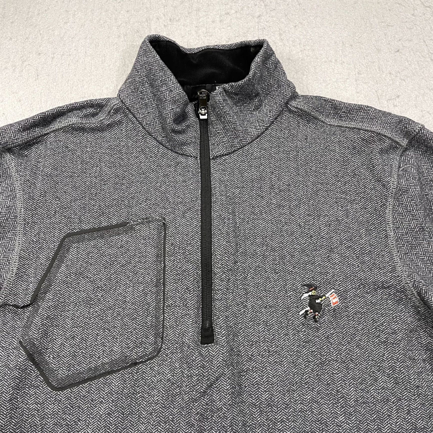 RLX Ralph Lauren RLX Ralph Lauren Golf Jacket Mens M Herringbone 1/4 Zip Logo Gray Size US M / EU 48-50 / 2 - 2 Thumbnail
