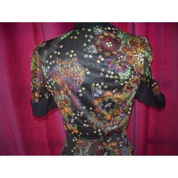 Other 1970' Vintage Full Length wJacket Beautiful Black floral Pr Size S / US 4 / IT 40 - 5 Thumbnail