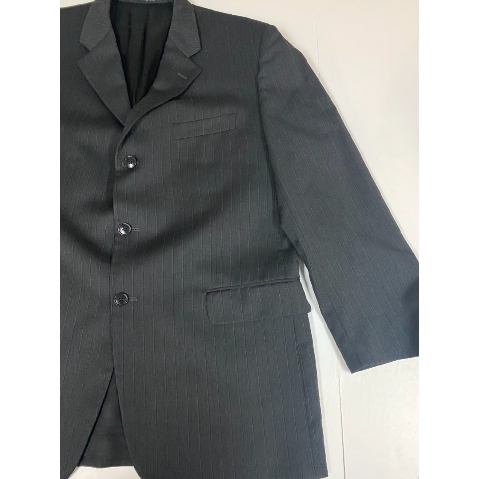 Jones New York Jones New York Blazer Mens 44 Black Tweed Wool Polyester Classic Single-Breasted Peak Lapel Jacket Coat Regular Size 44R - 2 Thumbnail