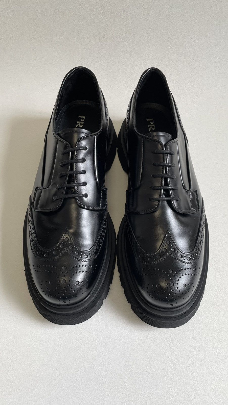 Prada A/W 19 Spazzolato Leather Brogue Shoes Size US 10 / EU 43 - 10 Thumbnail