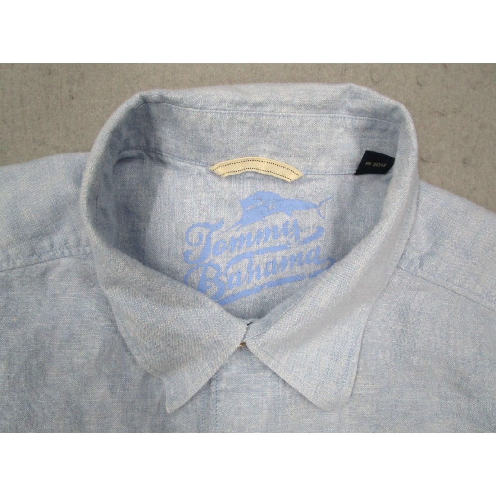 Tommy Bahama Tommy Bahama Shirt Men Extra Large Blue Linen Button Up Long Sleeve Travel Work Mens Size US XL / EU 56 / 4 - 3 Thumbnail