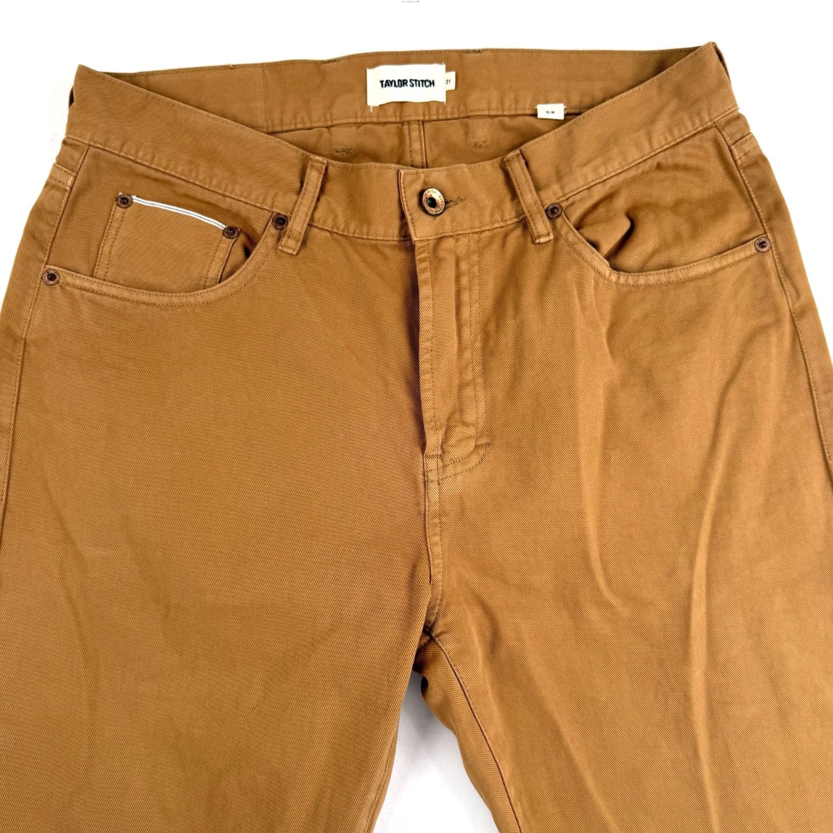Taylor Stitch Taylor Stitch Pants Mens 31 Slim Fit Chino Casual Brown Cotton Straight Mockile? Size US 31 - 2 Thumbnail