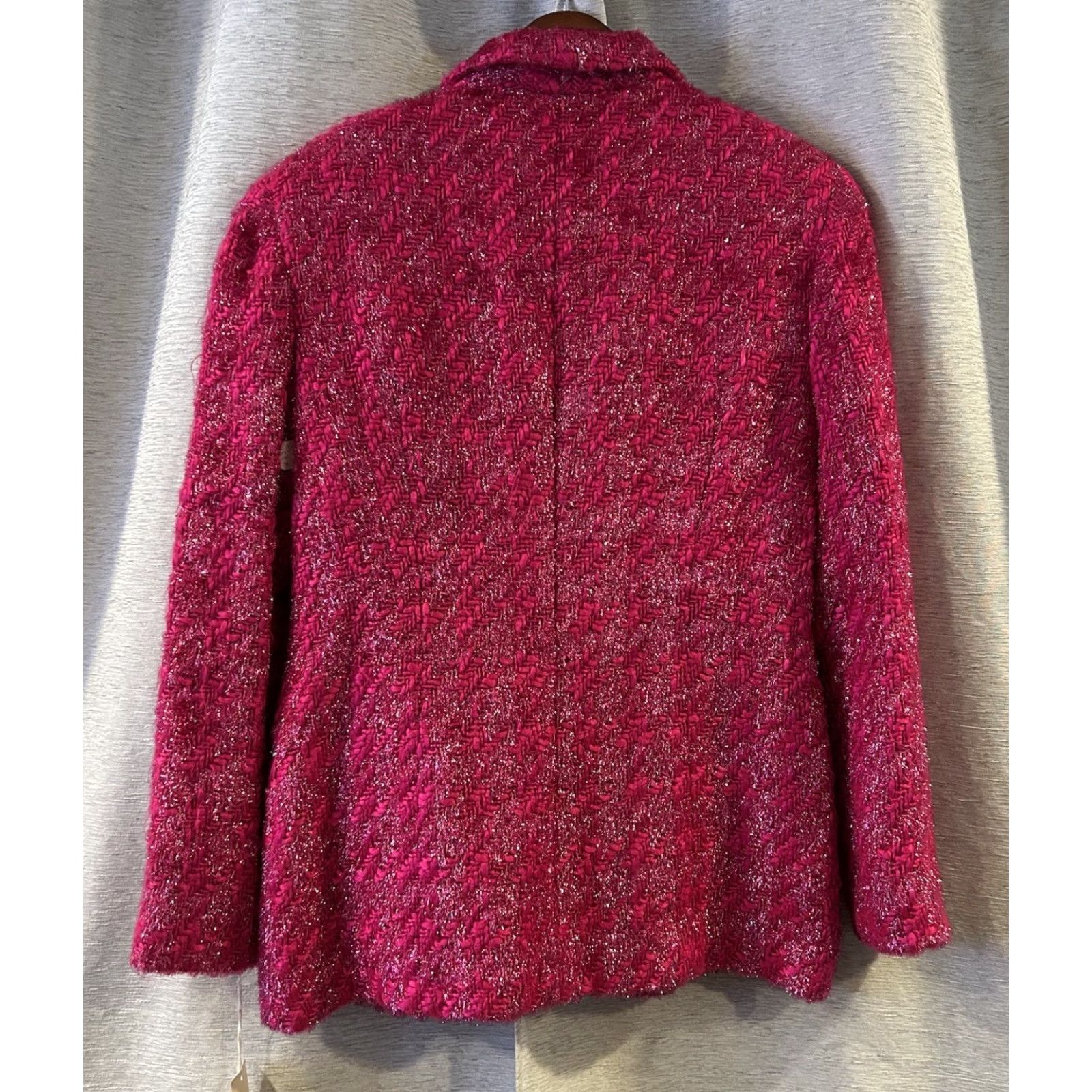 Anne Klein VINTAGE Anne Klein Blazer Pink Wool Blend Tweed Knit Union Made 12 Shirt Womens Size XL / US 12-14 / IT 48-50 - 4 Thumbnail