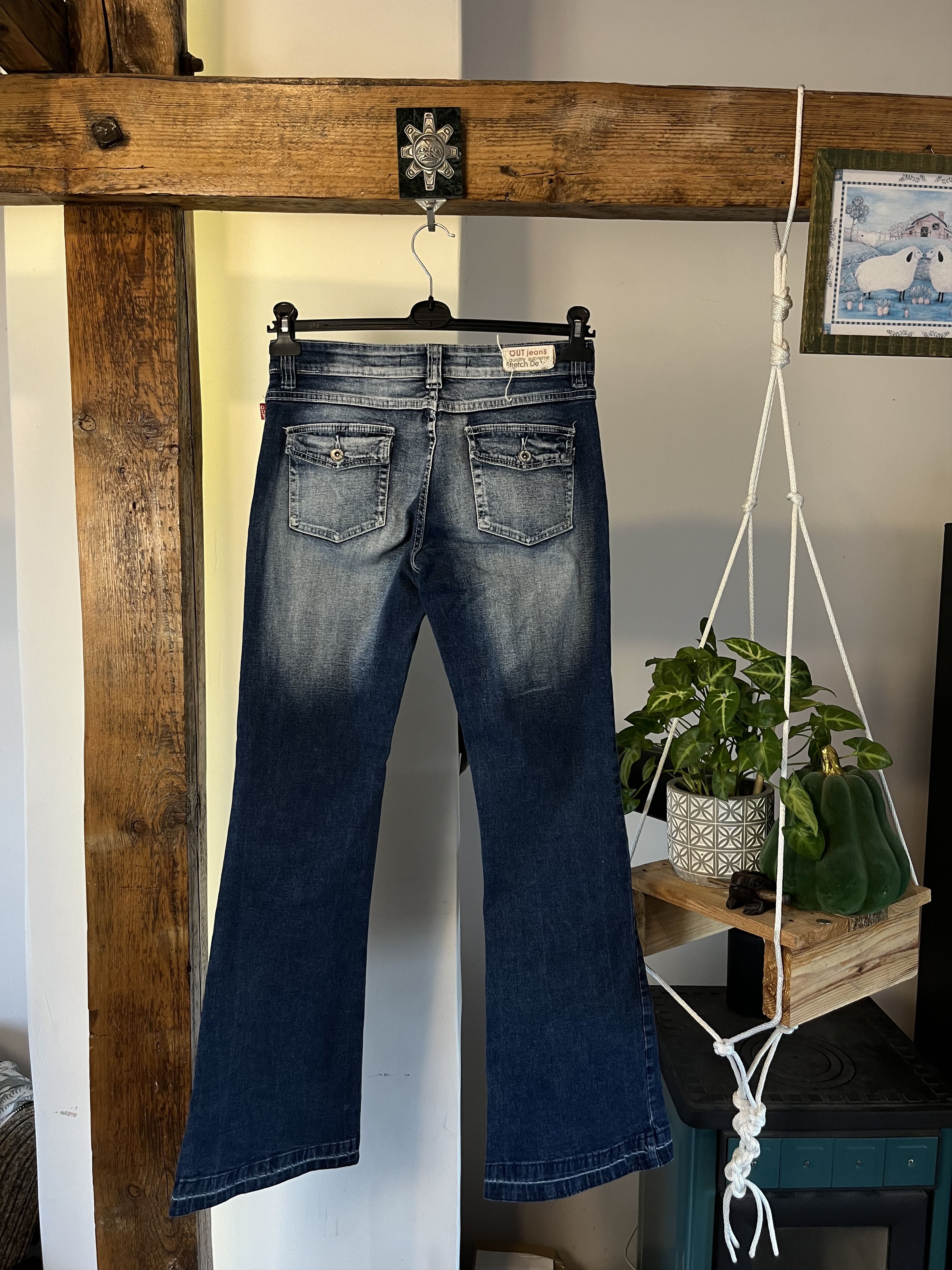 Japanese Brand × Vintage Vintage y2k Hippie Flared Boot Cut Jeans Size 31" - 2 Thumbnail