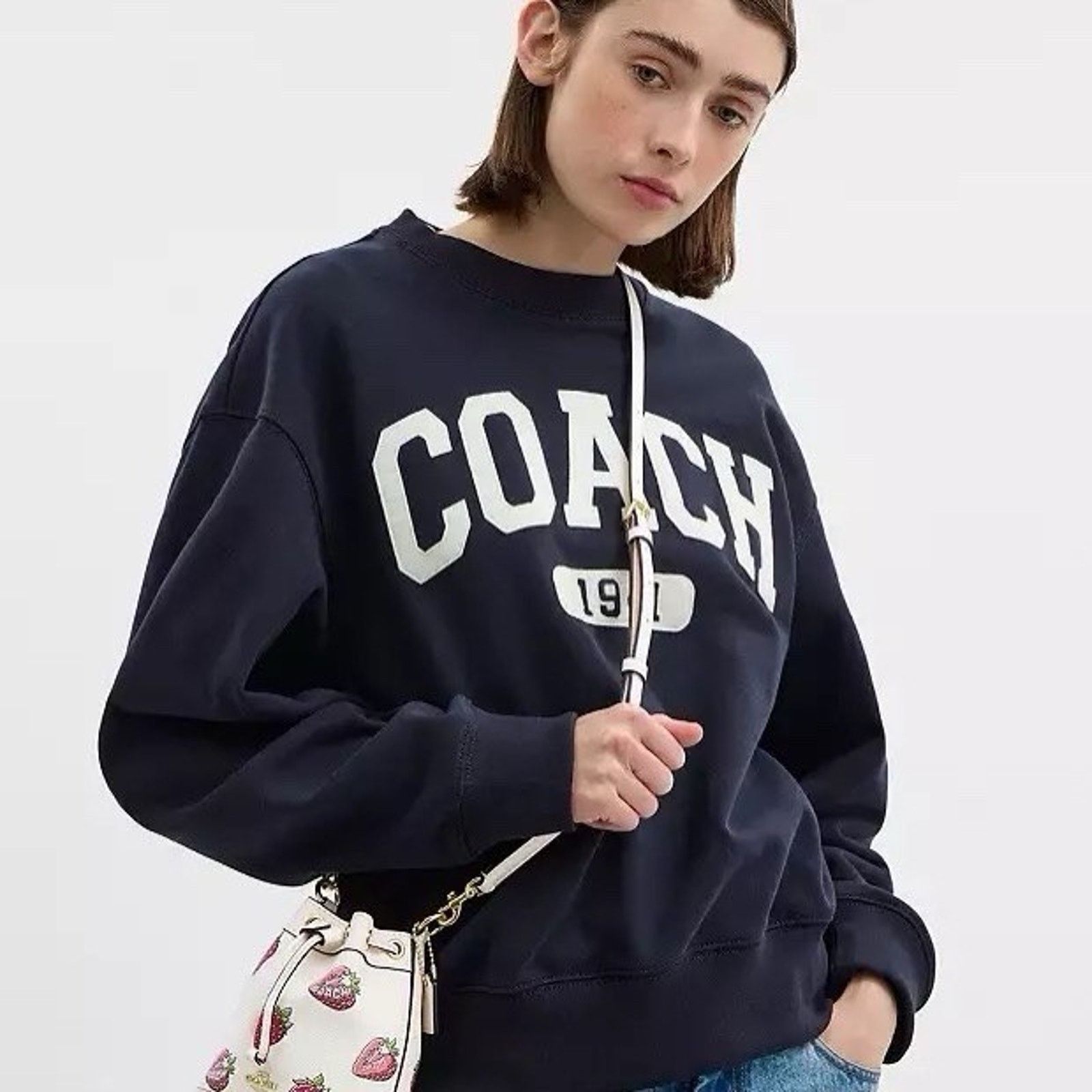 Coach NWT COACH Mini Bucket Bag Strawberry CAL11 Gold/Chalk Multi Size ONE SIZE - 9 Thumbnail