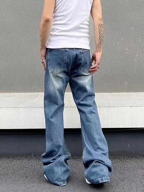 VIBE Vintage flame embroidered washed micro-flared jeans Size US 30 / EU 46 - 8 Thumbnail