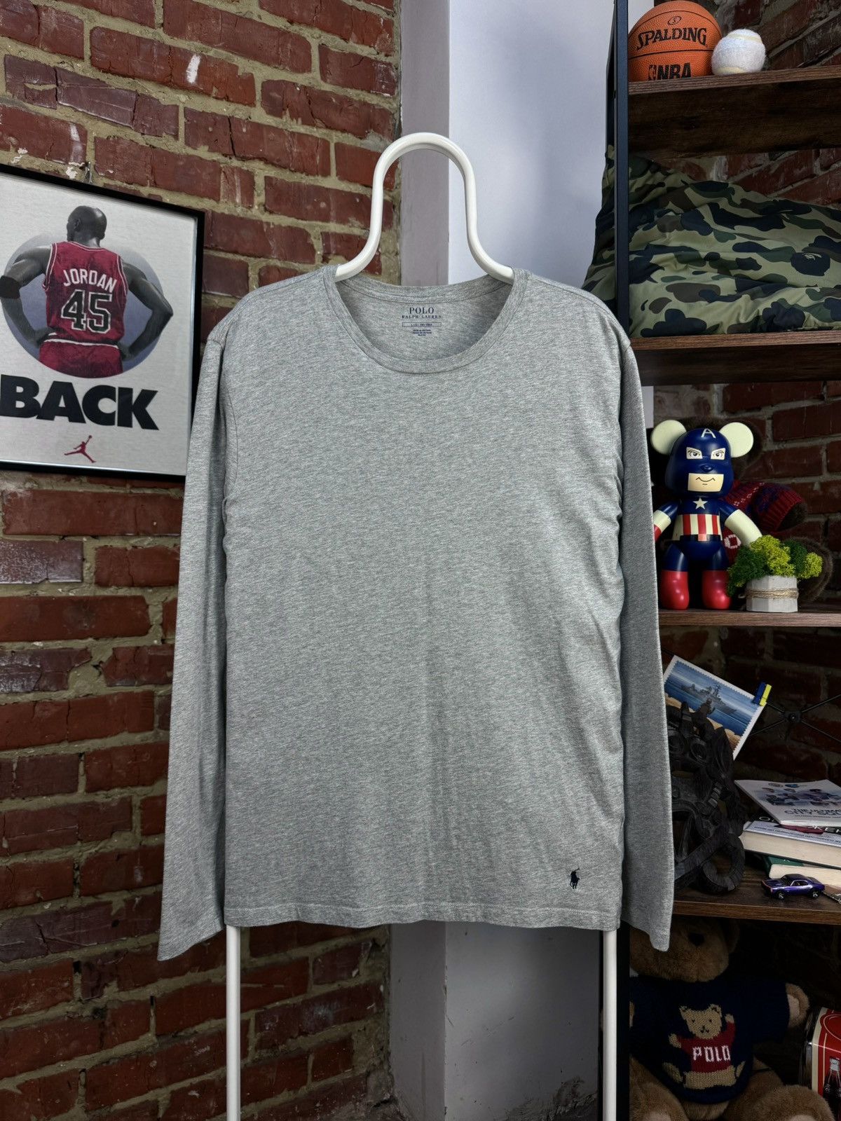 Polo Ralph Lauren POLO Ralph Lauren Grey Basic Long Sleeve T-Shirt Size US L / EU 52-54 / 3 - 1 Thumbnail