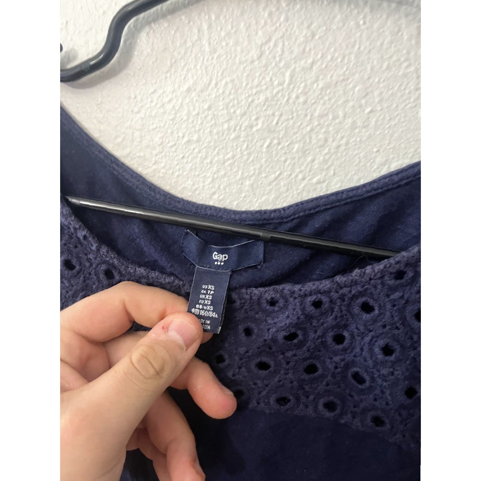 Gap GAP Womens Navy Blue Sleeveless Blouse XS Size XS / US 0-2 / IT 36-38 - 3 Thumbnail