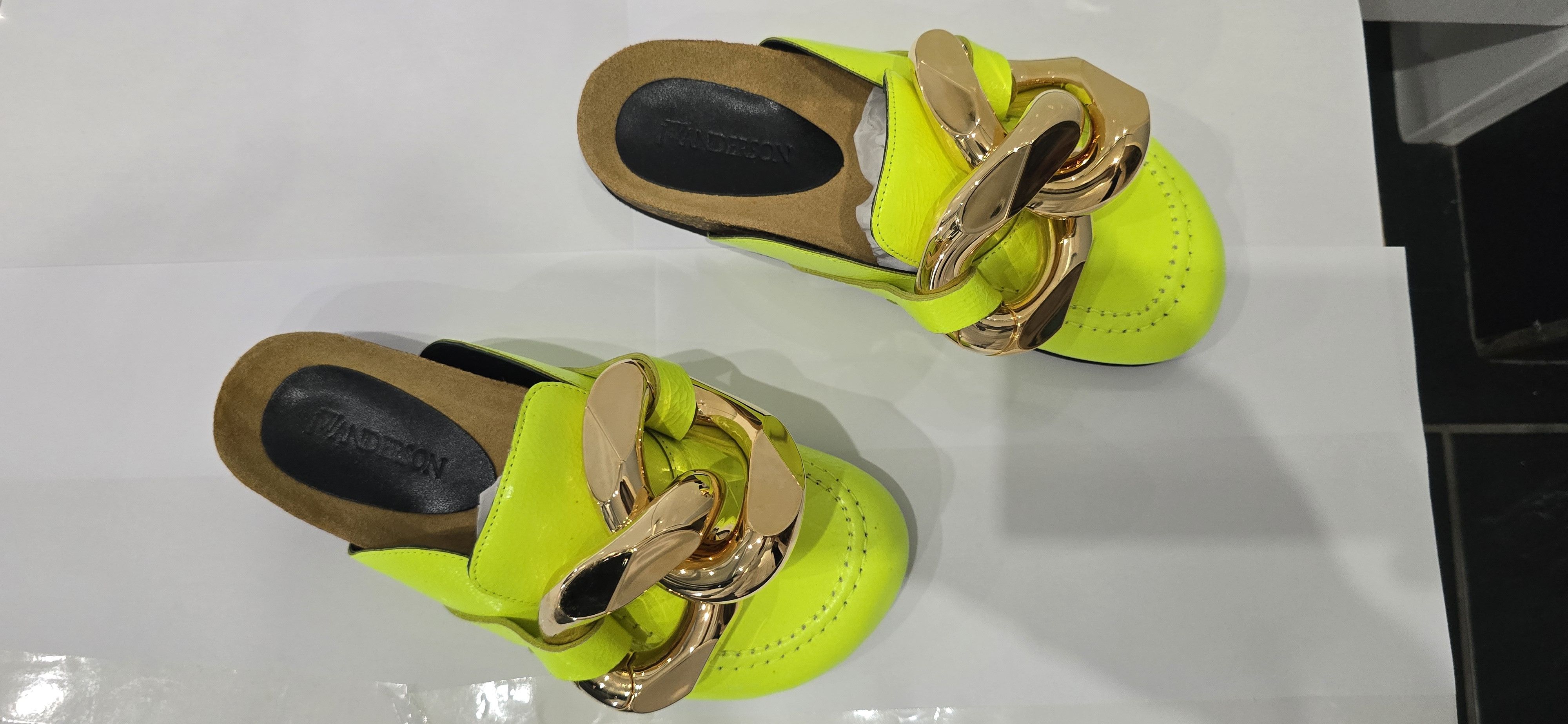 JW Anderson Chain Loafer Mule Neon Green Leather Authentic RRP $595 Size US 6 / IT 36 - 4 Thumbnail