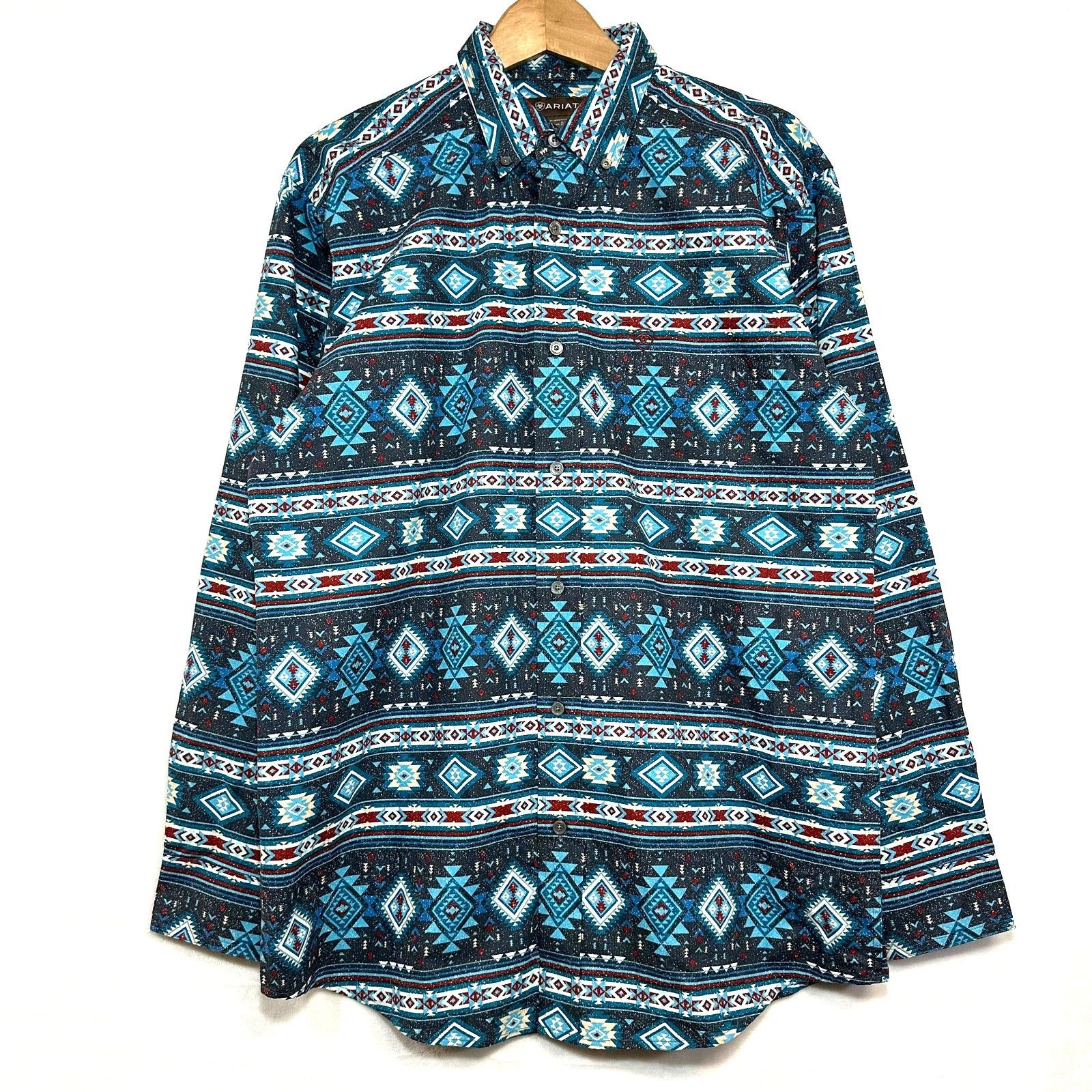 Ariat NWT ARIAT Medium Teal Prescott Classic Shirt Serape Aztec Size US M / EU 48-50 / 2 - 2 Thumbnail