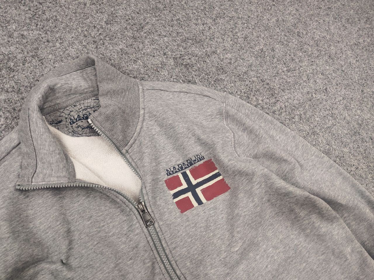 Napapijri Napapijri Balys Full Gray Logo Zip Pullover Sweatshirt Size US M / EU 48-50 / 2 - 6 Thumbnail