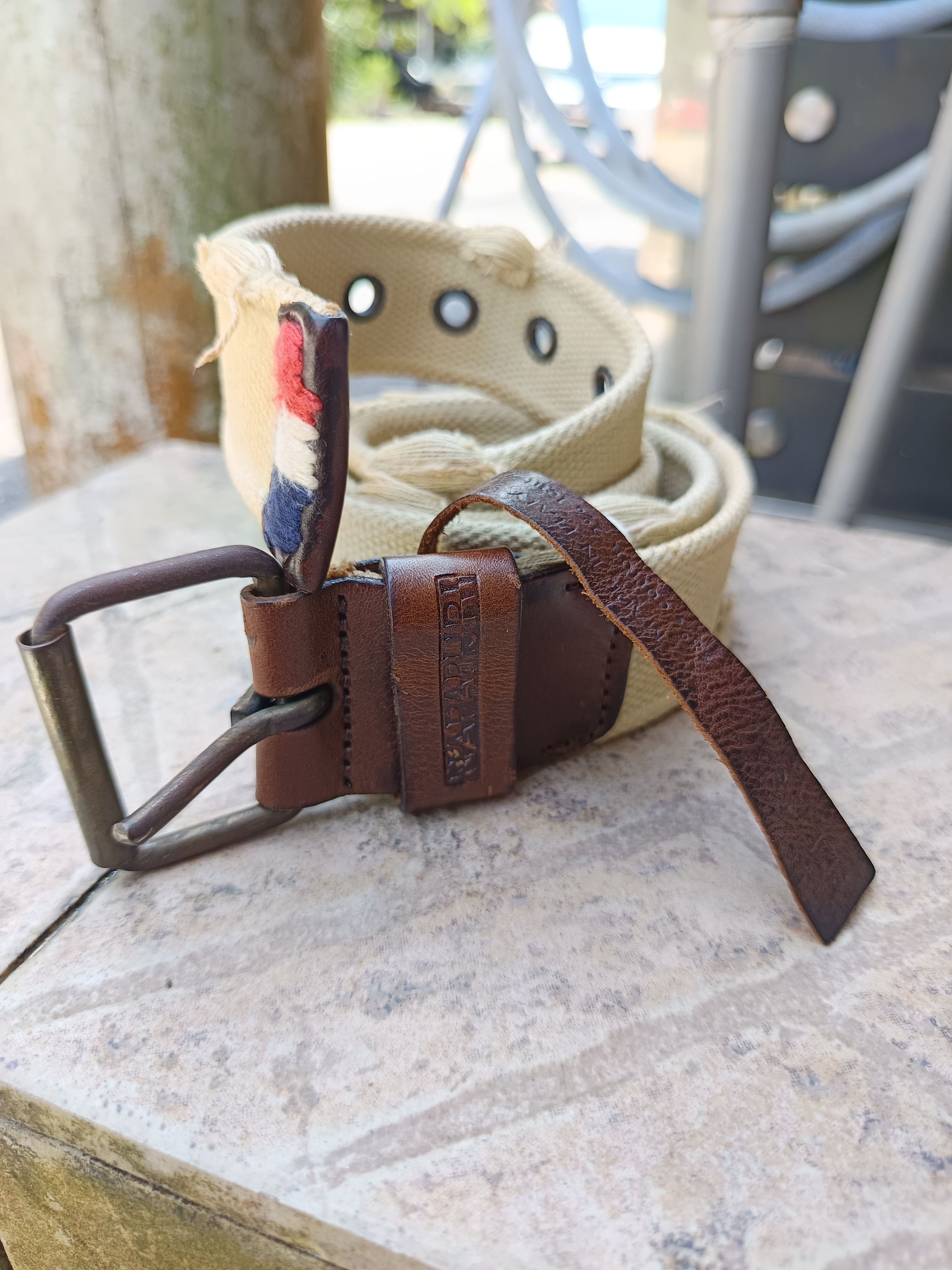 Napapijri Vintage napapijri distressed design belt Size ONE SIZE - 1 Thumbnail