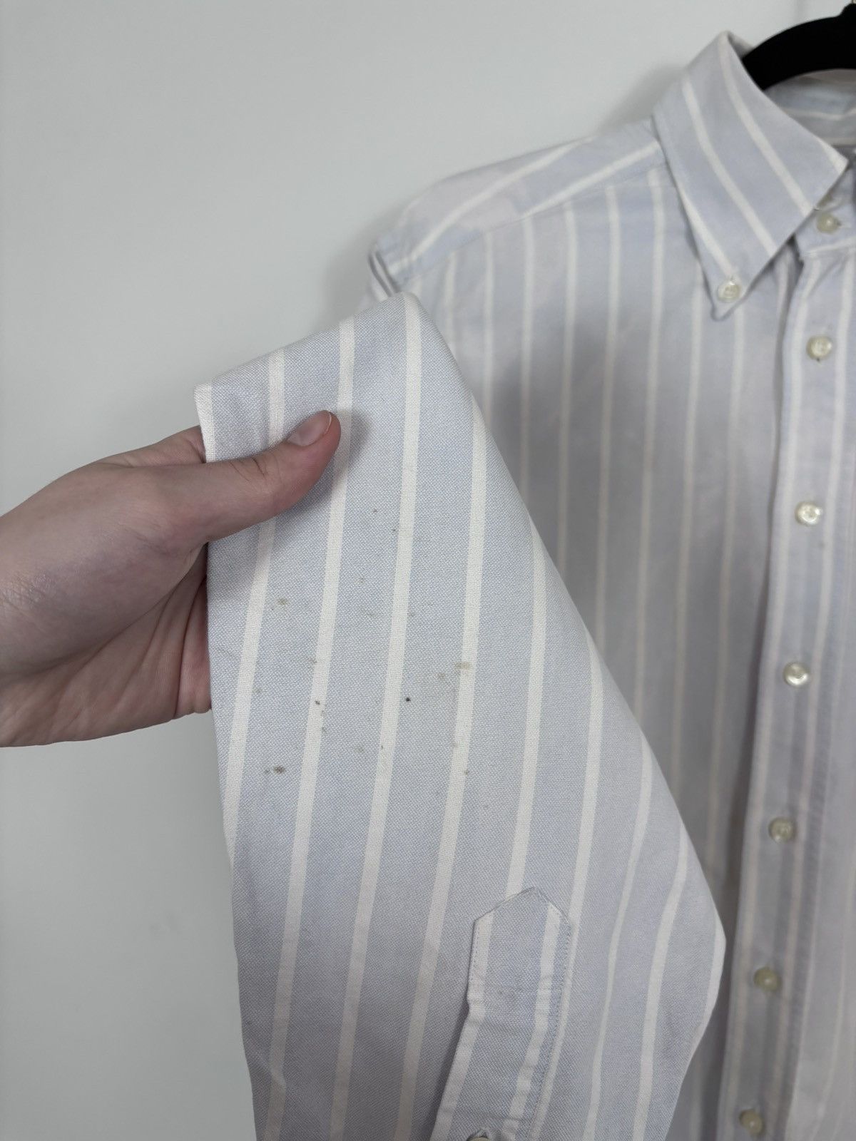 Etro Etro Milano Men’s White/Blue Striped Long Sleeve Shirt Size US L / EU 52-54 / 3 - 14 Thumbnail