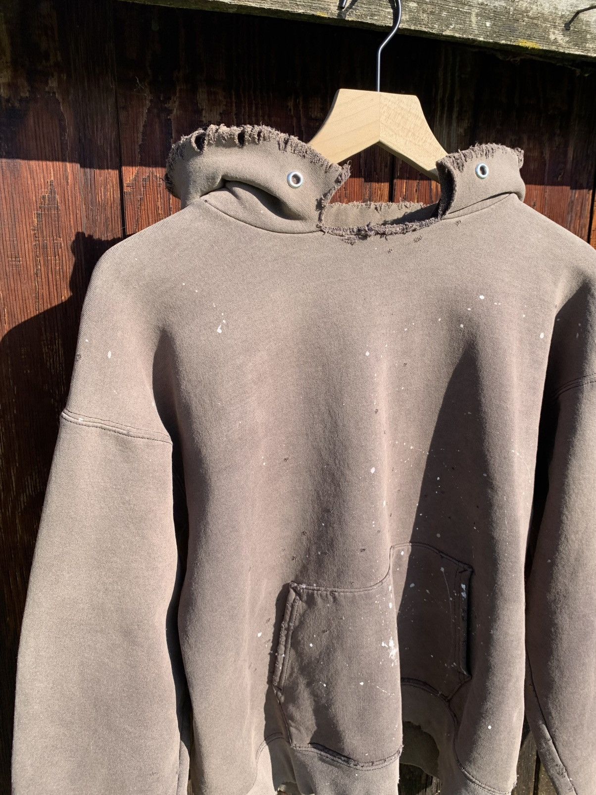 Vintage Vintage Thrashed Sun Faded Blank Hoodie 90s Paint Boxy M Size US M / EU 48-50 / 2 - 7 Thumbnail