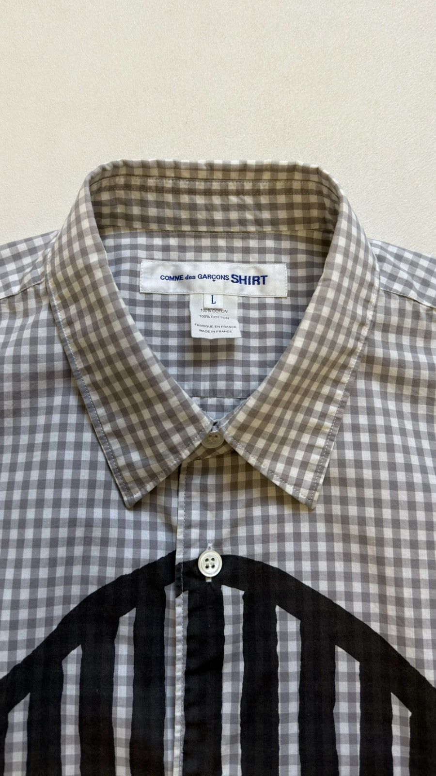 Comme des Garcons ‘Face Print’ Check Short Sleeve Shirt Size US L / EU 52-54 / 3 - 4 Thumbnail