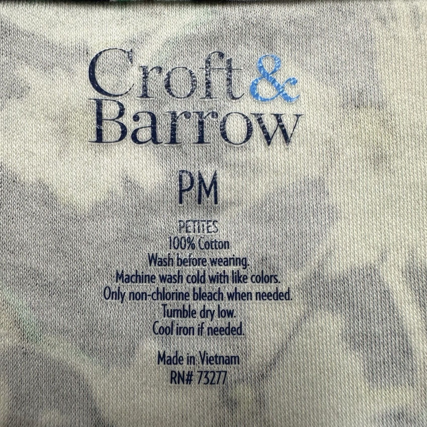 Croft & Barrow Croft & Barrow Blouse Womens PM Petite Blue Floral 3/4 Sleeve Boat Neck EUC Size M / US 6-8 / IT 42-44 - 5 Thumbnail