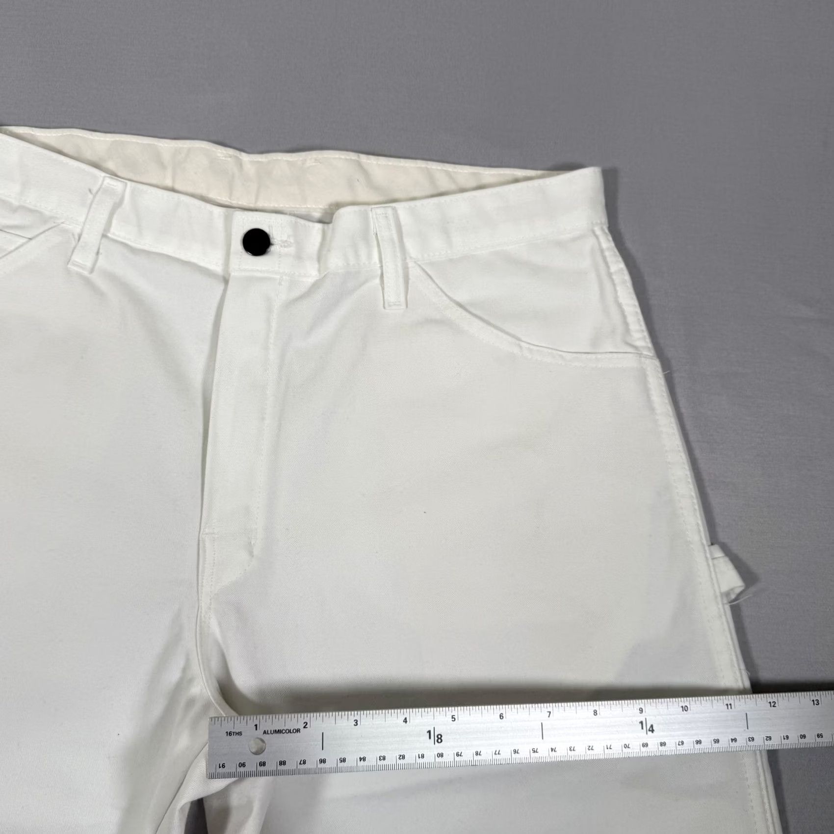 Dickies Dickies Pants Mens 36x30 White Canvas Carpenter Painter Workwear Hammer Loop Front Flat Front Zip Fly Size US 36 / EU 52 - 7 Thumbnail