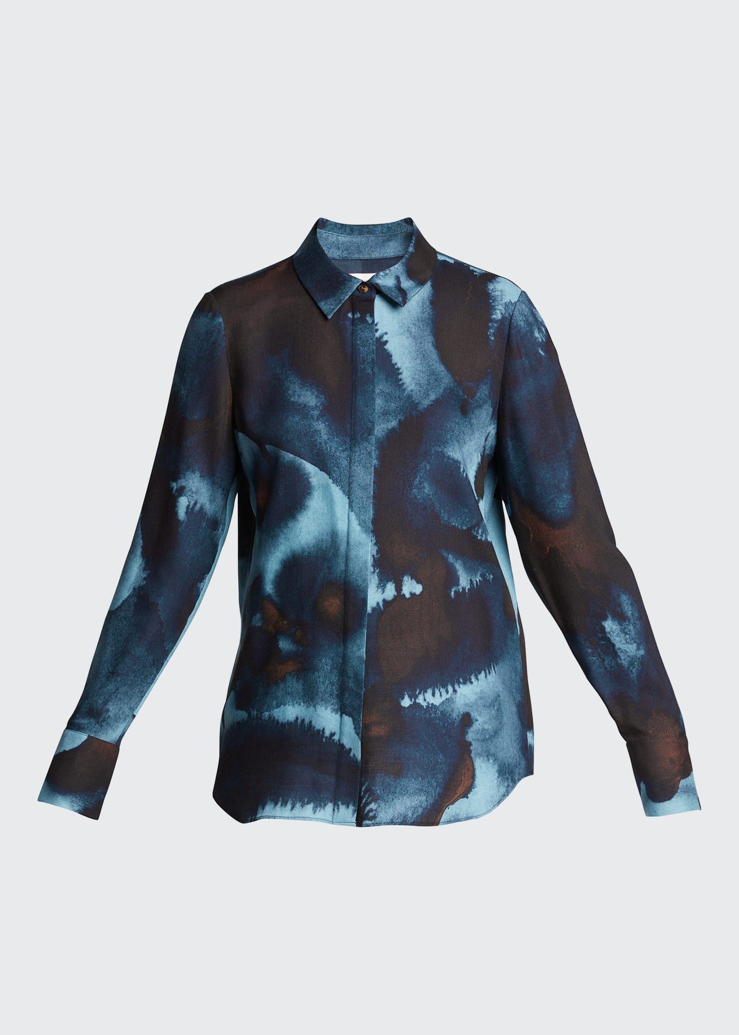 Lafayette 148 Lafayette 148 Scottie Ink Drop-Print Blouse in Blue, Size S Size S / US 4 / IT 40 - 5 Thumbnail