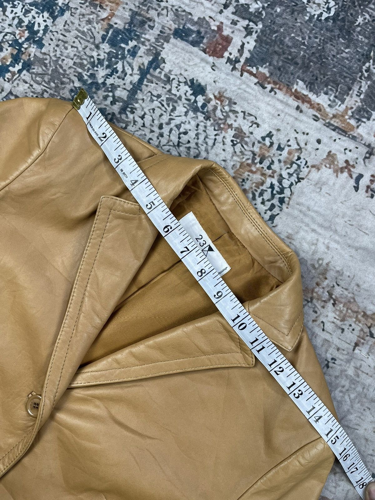 Genuine Leather 23 K Single Breasted Cowhide Leather Blazer Size XS / US 0-2 / IT 36-38 - 13 Thumbnail