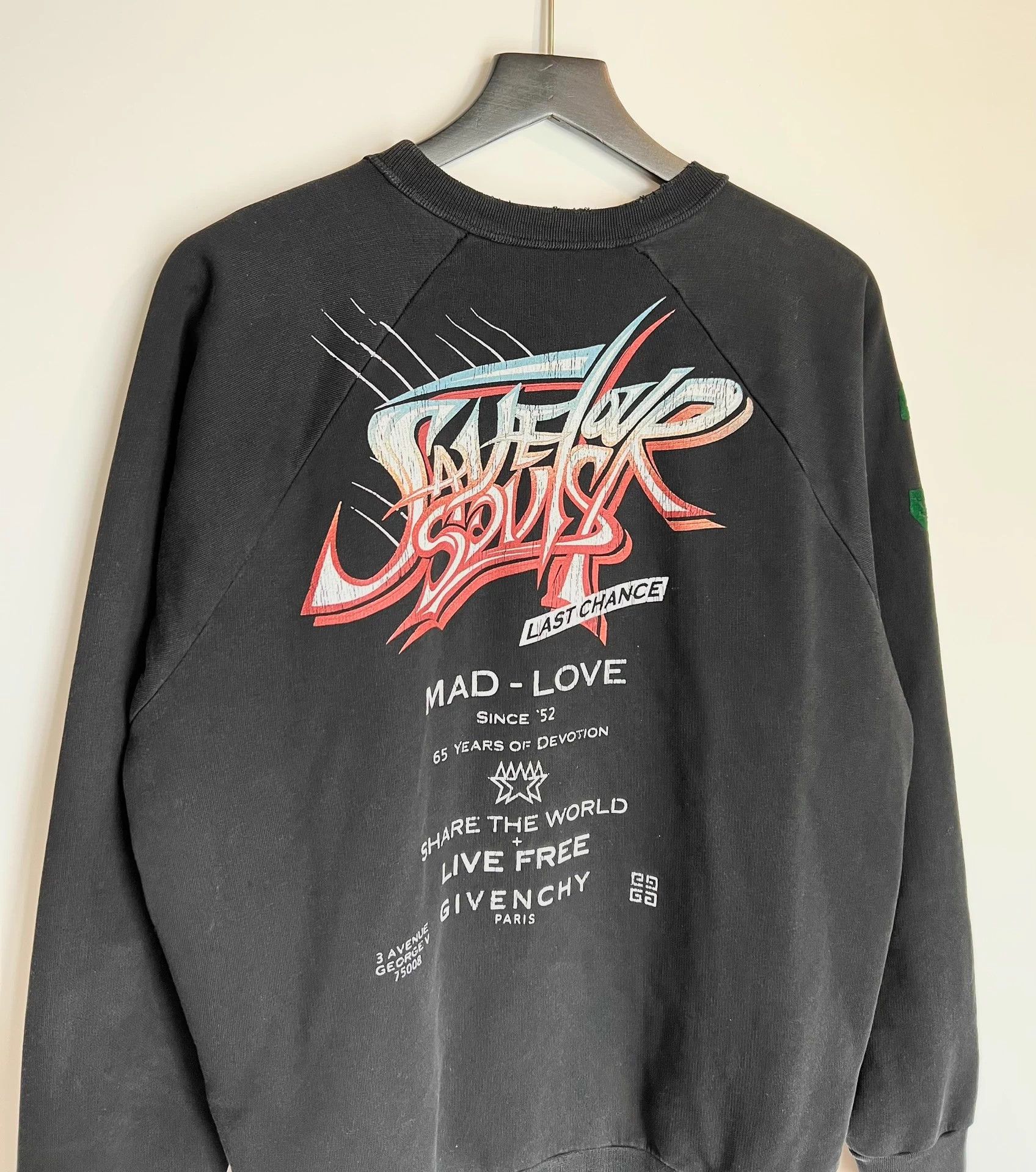 Givenchy Givenchy Distressed Logo Hoodie M Size US M / EU 48-50 / 2 - 5 Thumbnail