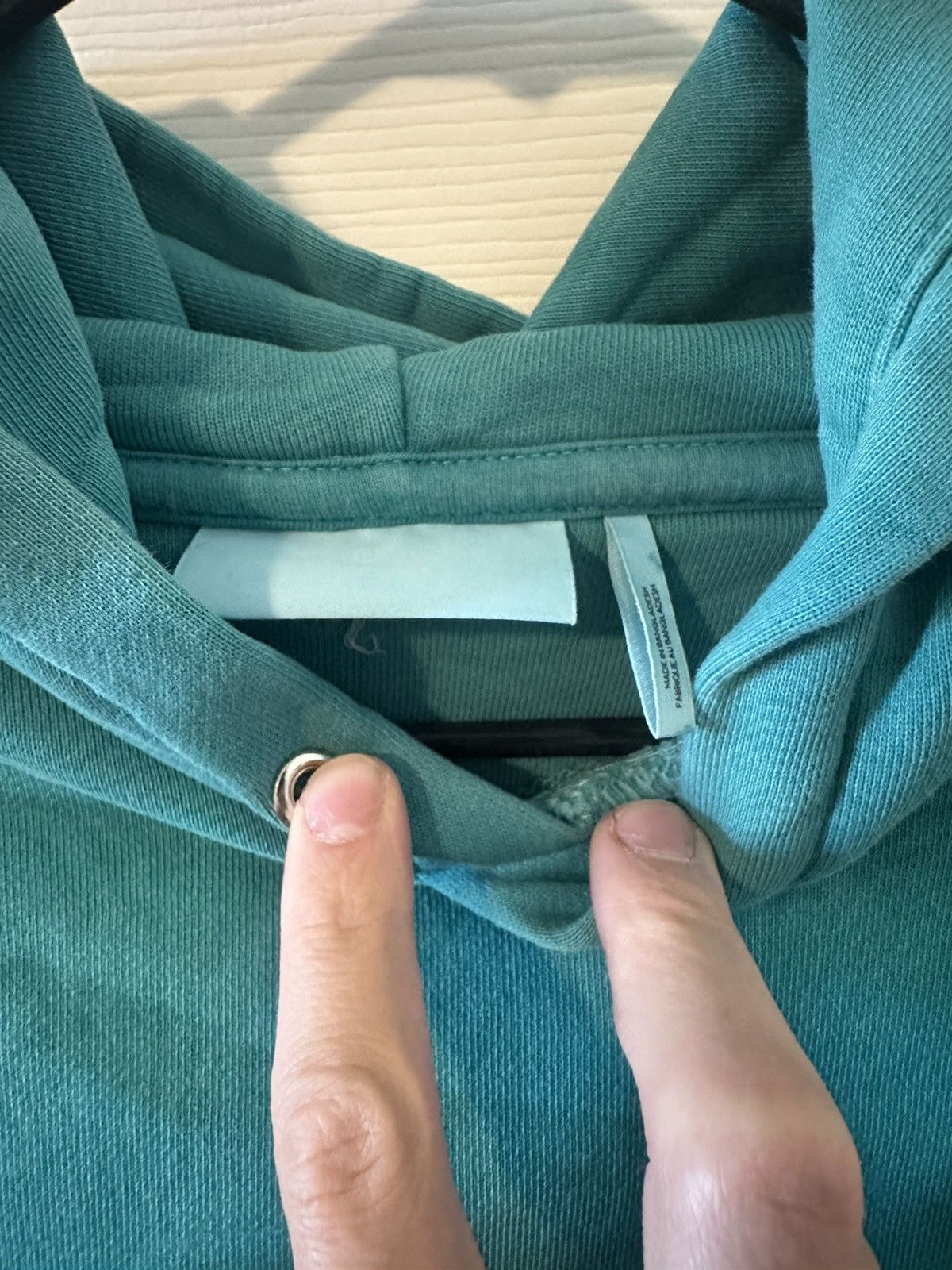 Designer × Vintage Teal Blank Heavyweight Hoodie Size US L / EU 52-54 / 3 - 3 Thumbnail