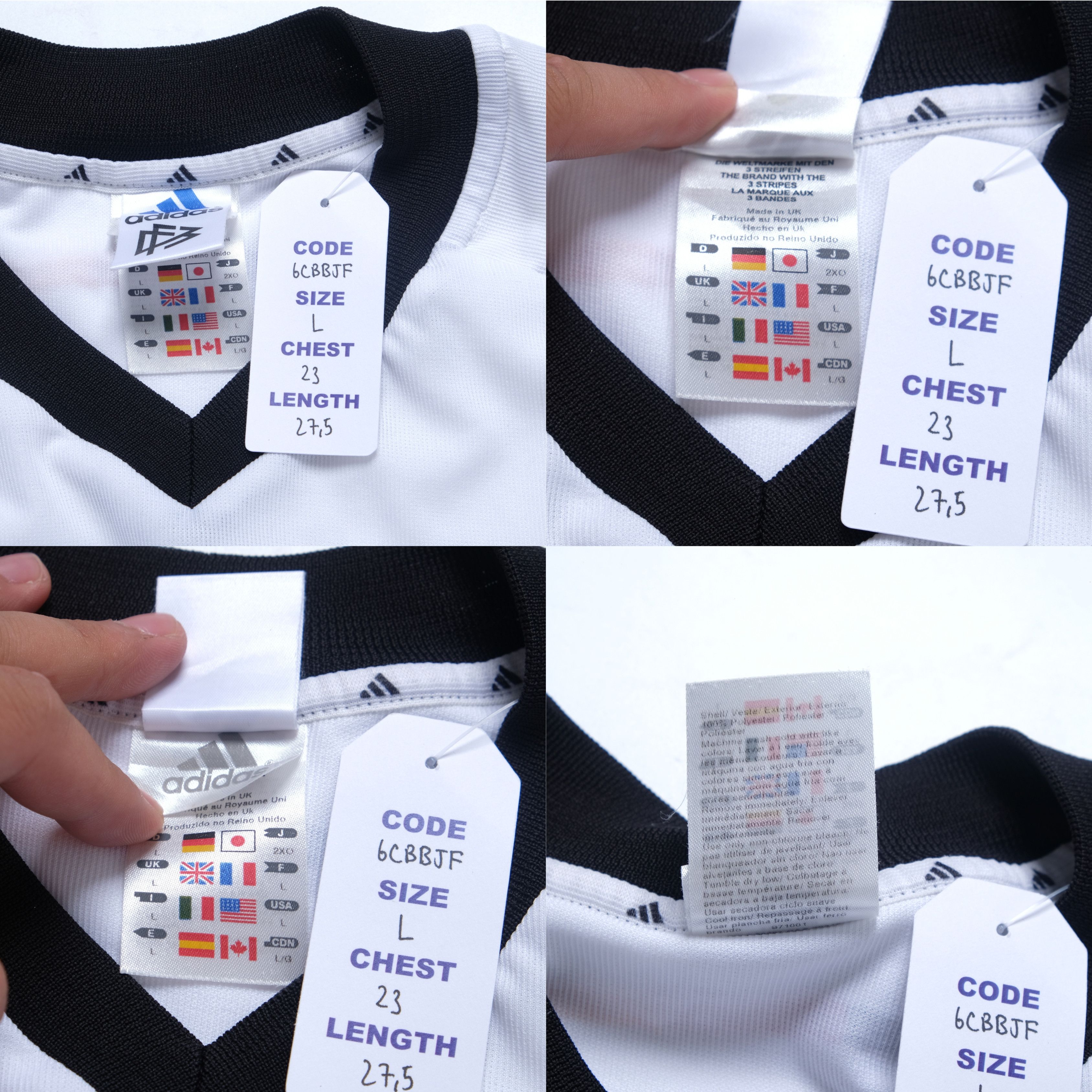 Adidas 2002/03 Germany Home Shirt Adidas Ballack (L) Size US L / EU 52-54 / 3 - 6 Thumbnail