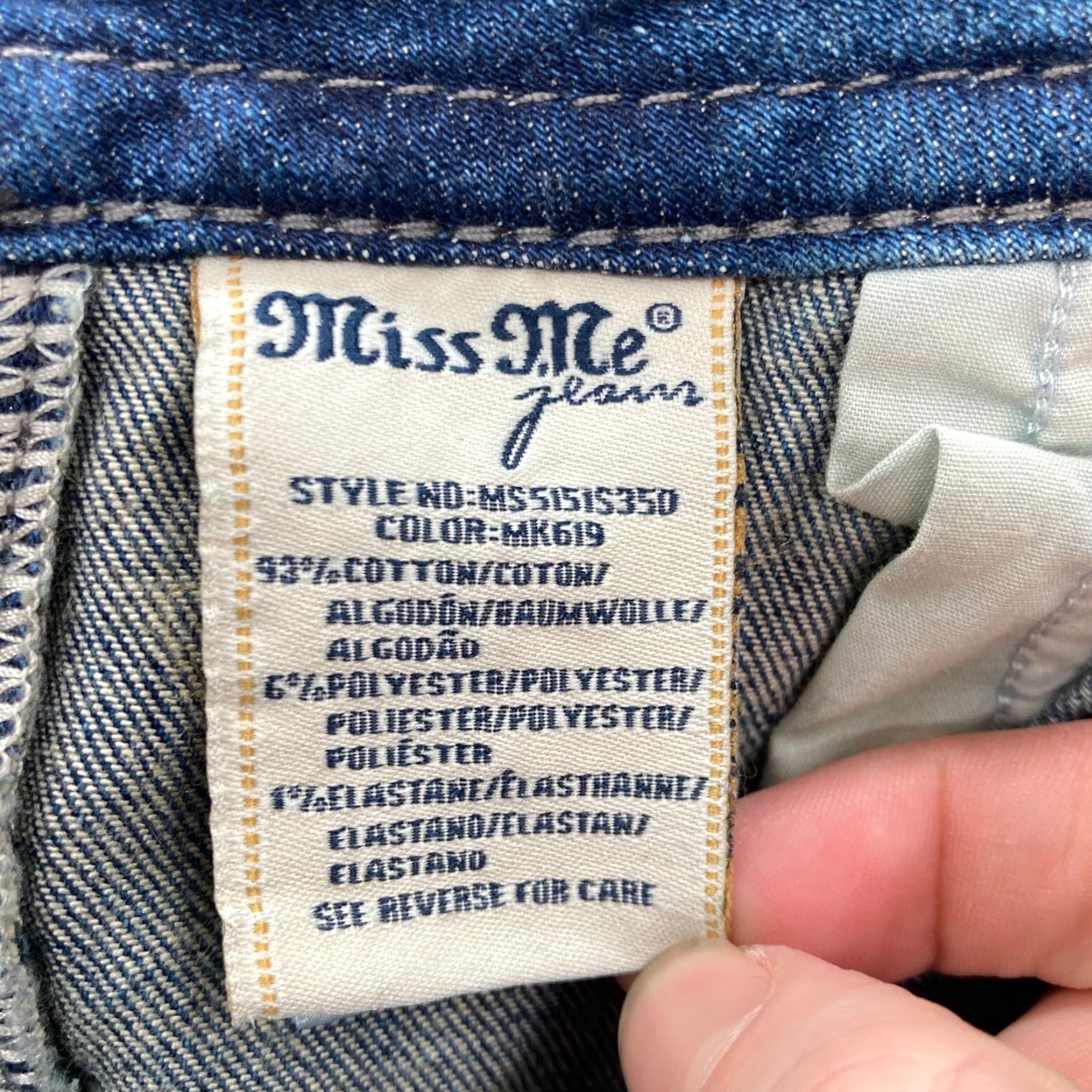 Miss Me Miss Me Skinny Jeans Women's 26 Blue Stretch Denim Paint Splatter Distressed NWT Jeans Size 26" / US 2 / IT 38 - 7 Thumbnail