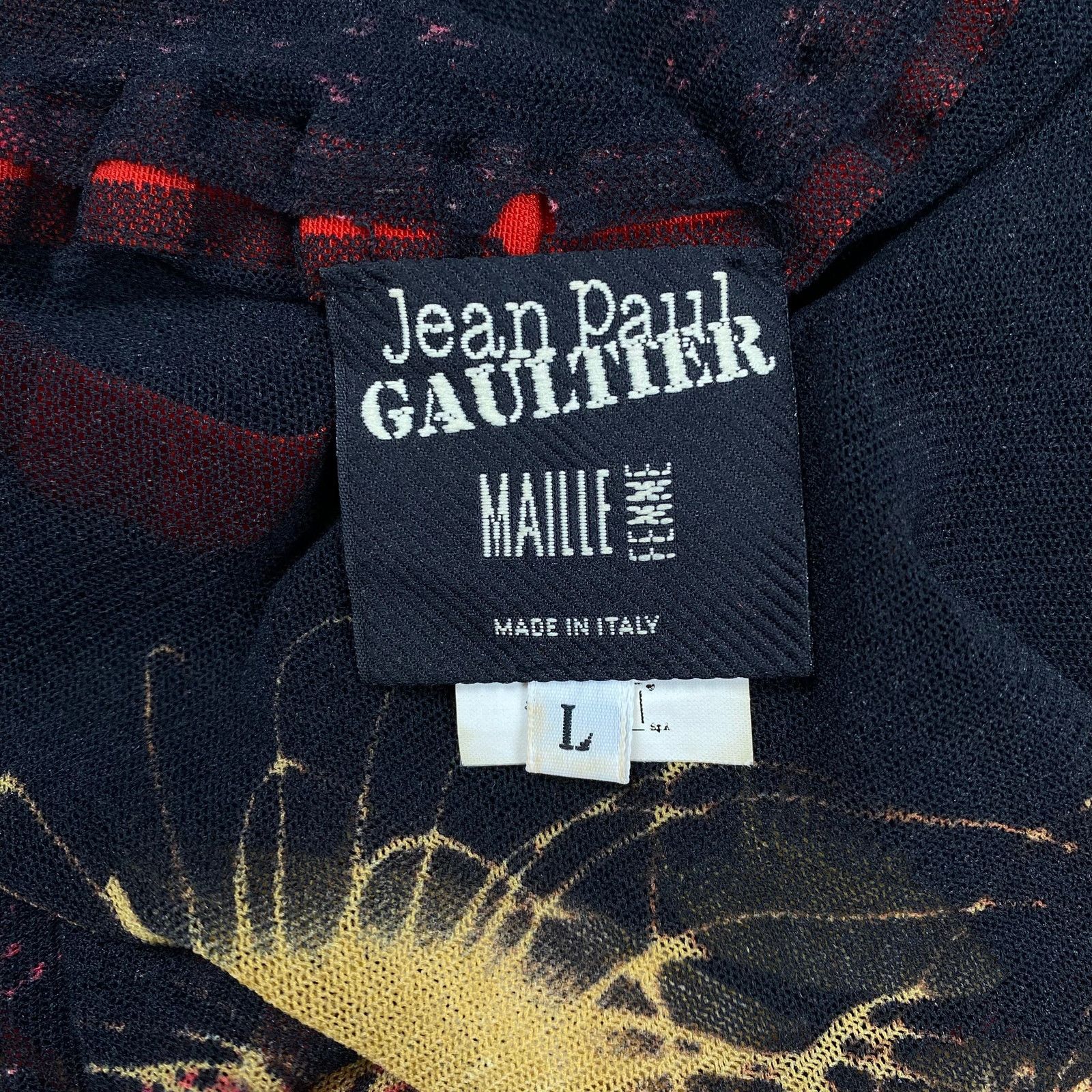 Jean Paul Gaultier JPG Black Red Pigalle Mesh Top Size L / US 10 / IT 46 - 5 Thumbnail