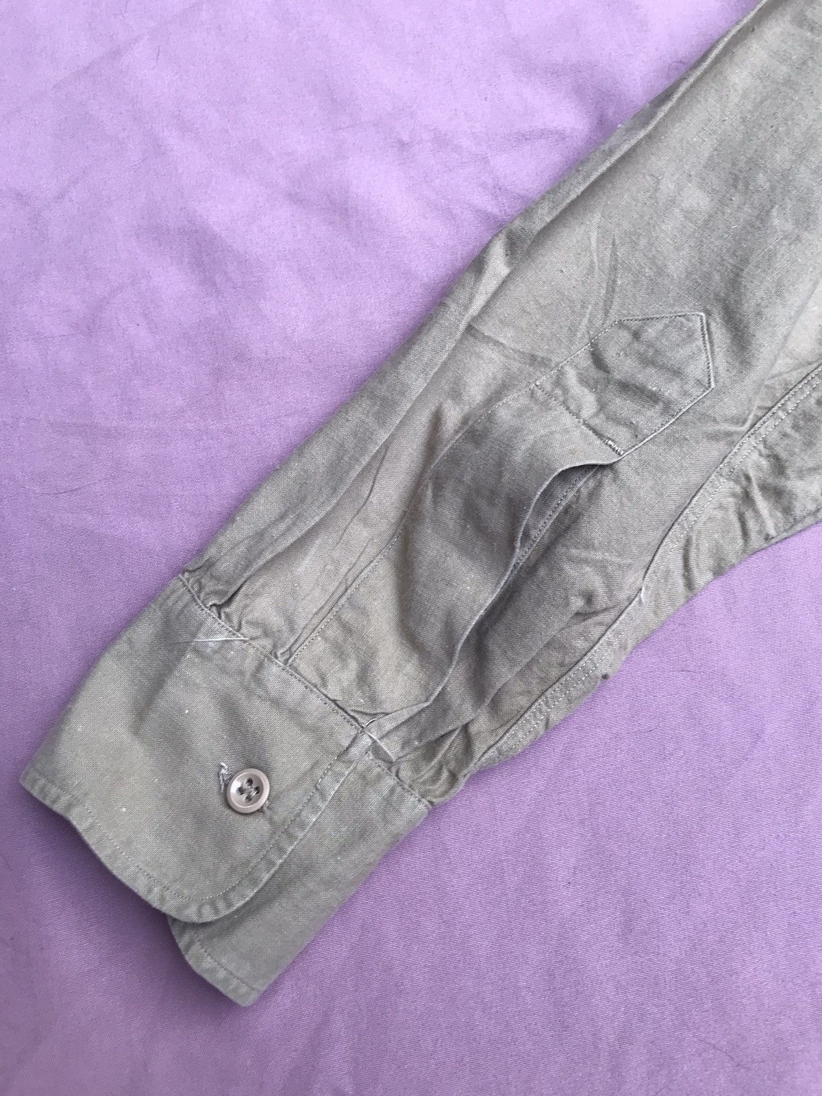 Other FRENCH ARMY 50s ARMY OFFICER BUTTON UP, HEMP COTTON BLEND Size US M / EU 48-50 / 2 - 14 Thumbnail