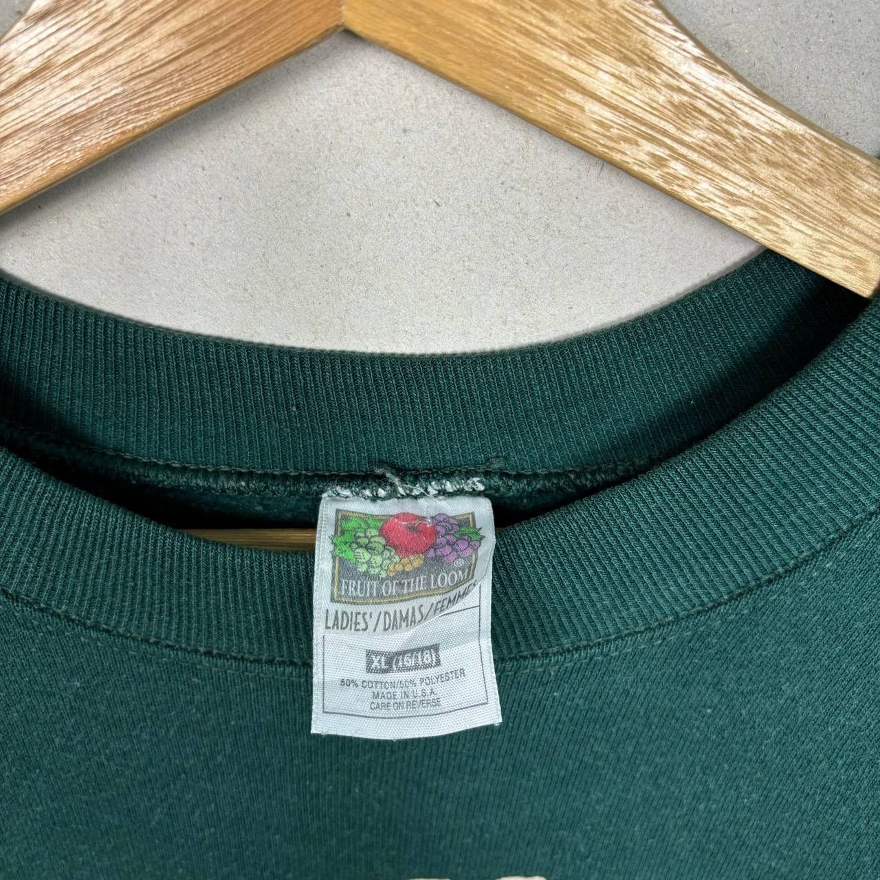 Fruit Of The Loom Vtg 90s FOTL Wording Graphic Sweatshirt XL USA Streetwear Size US XL / EU 56 / 4 - 4 Thumbnail