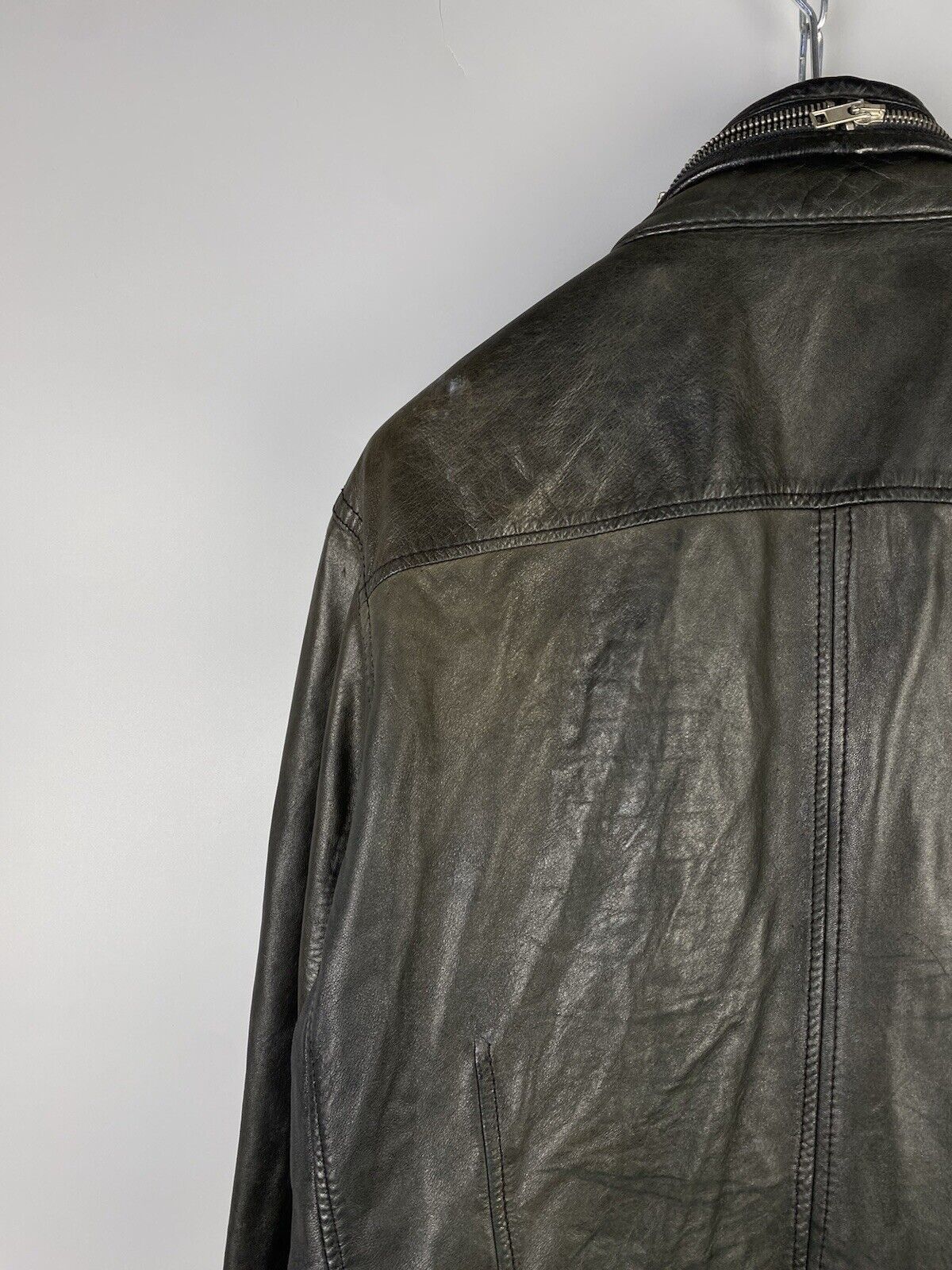 Allsaints Vintage Allsaints Mens Leather Biker Zip Bomber Jacket Size US M / EU 48-50 / 2 - 15 Thumbnail