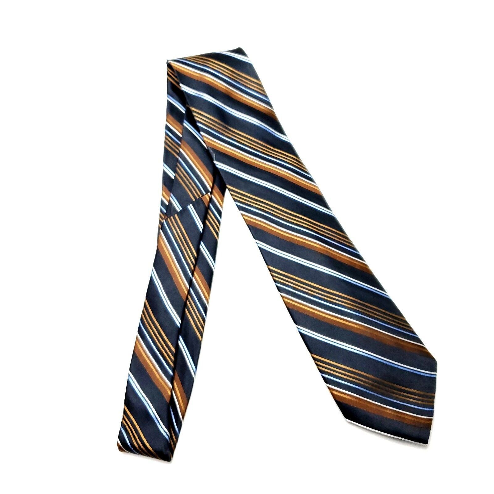 Other Wembley Silk Tie Woven Striped Gray Brown Size ONE SIZE - 6 Thumbnail