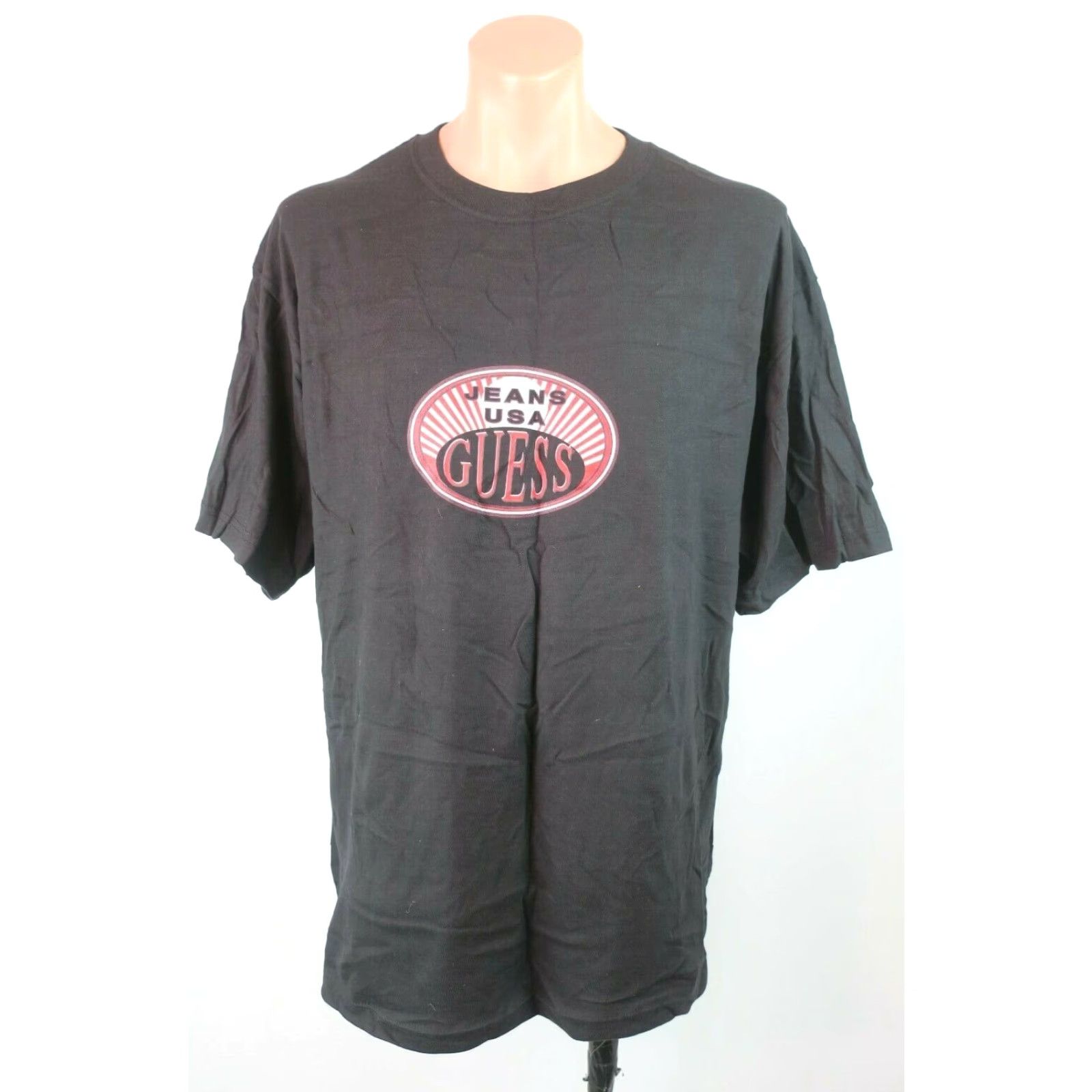 VINTAGE Guess Mens T-Shirt 90s 80s Logo USA Spell Out Graphic Tee