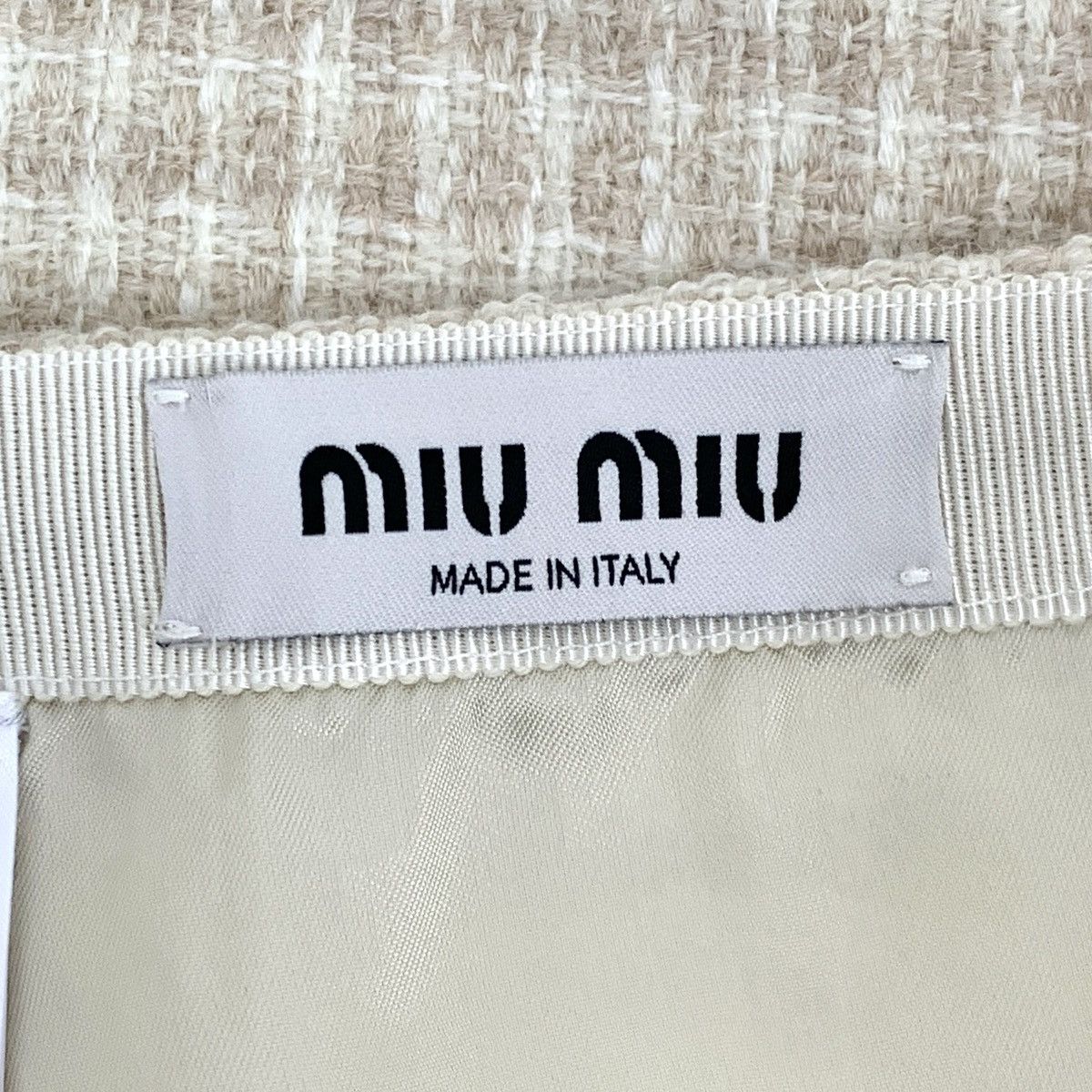 Miu Miu Miu Miu 23 Style Beige Check Wool Tweed Mini Skirt K26WX Size 25" / US 0 / IT 36 - 6 Thumbnail