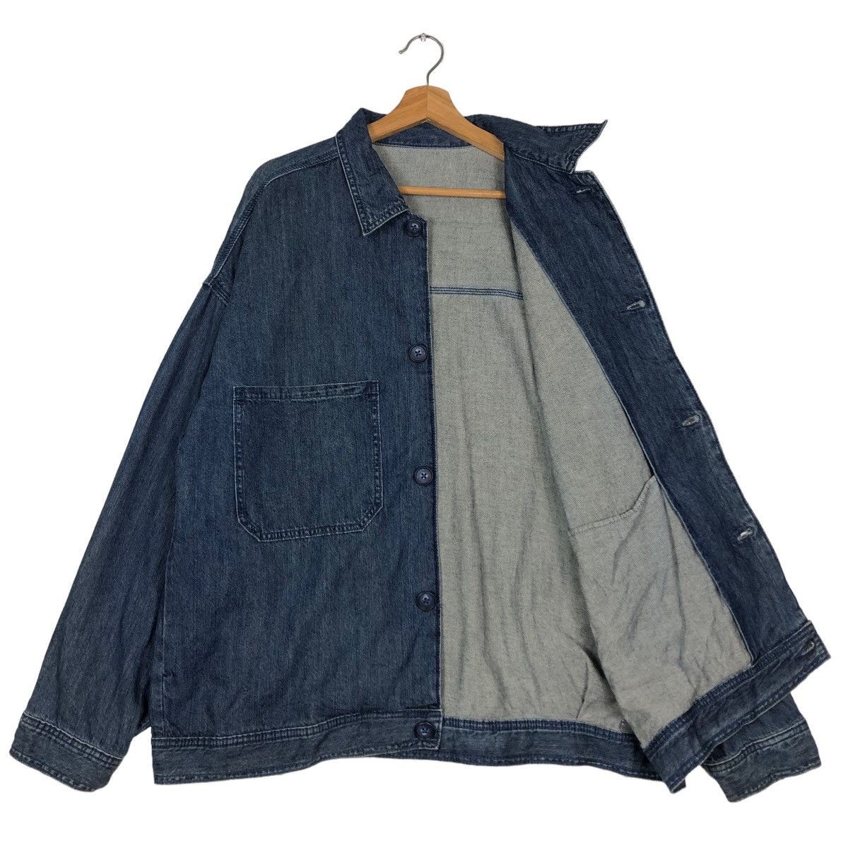 Japanese Brand 🔥90’s Vtg Denim Jacket Biker GU Japan Issey Miyake Size US XL / EU 56 / 4 - 9 Thumbnail