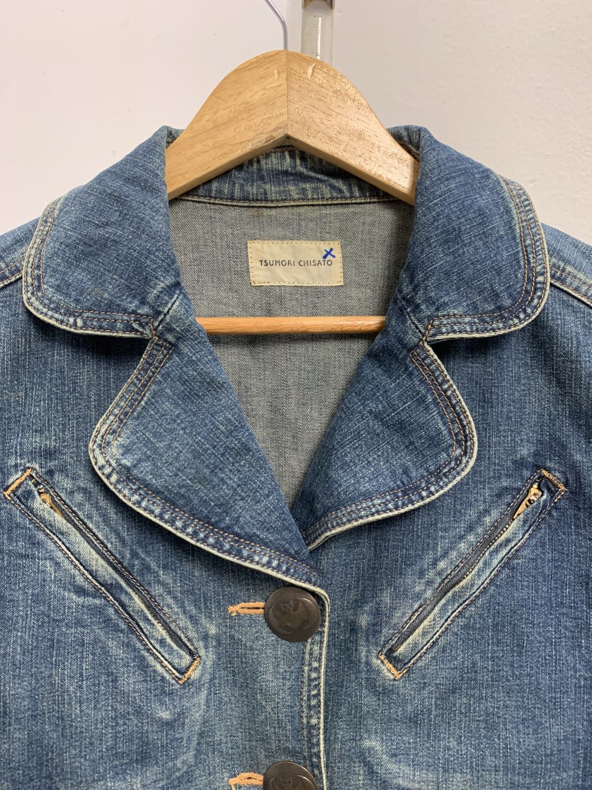 Tsumori Chisato Vintage Tsumori Chisato open collar denim jacket Size XS / US 0-2 / IT 36-38 - 3 Thumbnail