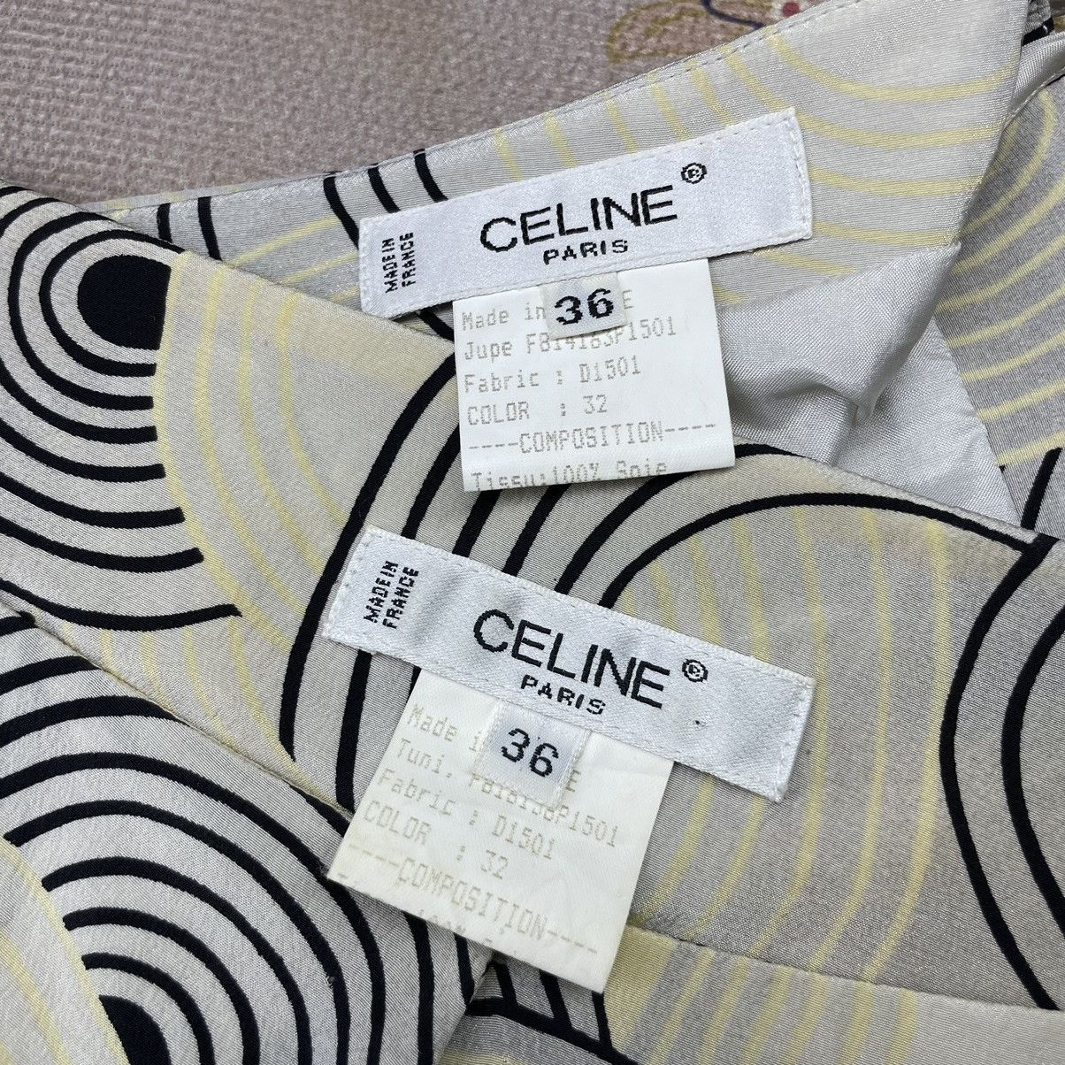 Celine 110* Vintage Celine FullSuit Silk Dress Size S / US 4 / IT 40 - 23 Thumbnail