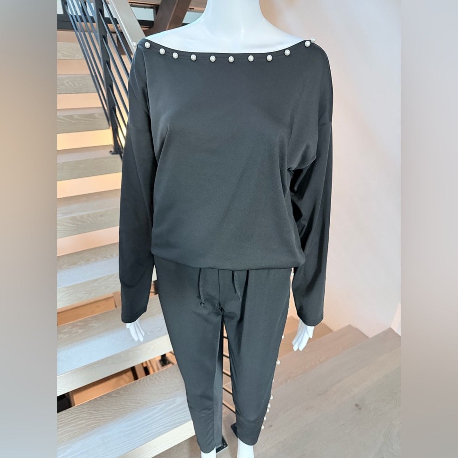 Other New Y2K Black Pearl-Embellished Lounge Set size XS/S/M Size 26" / US 2 / IT 38 - 2 Thumbnail